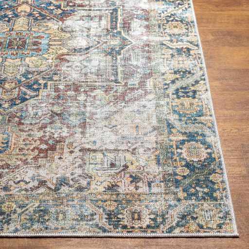 Blue Catigpian Distressed Washable Area Rug from PriceLows™