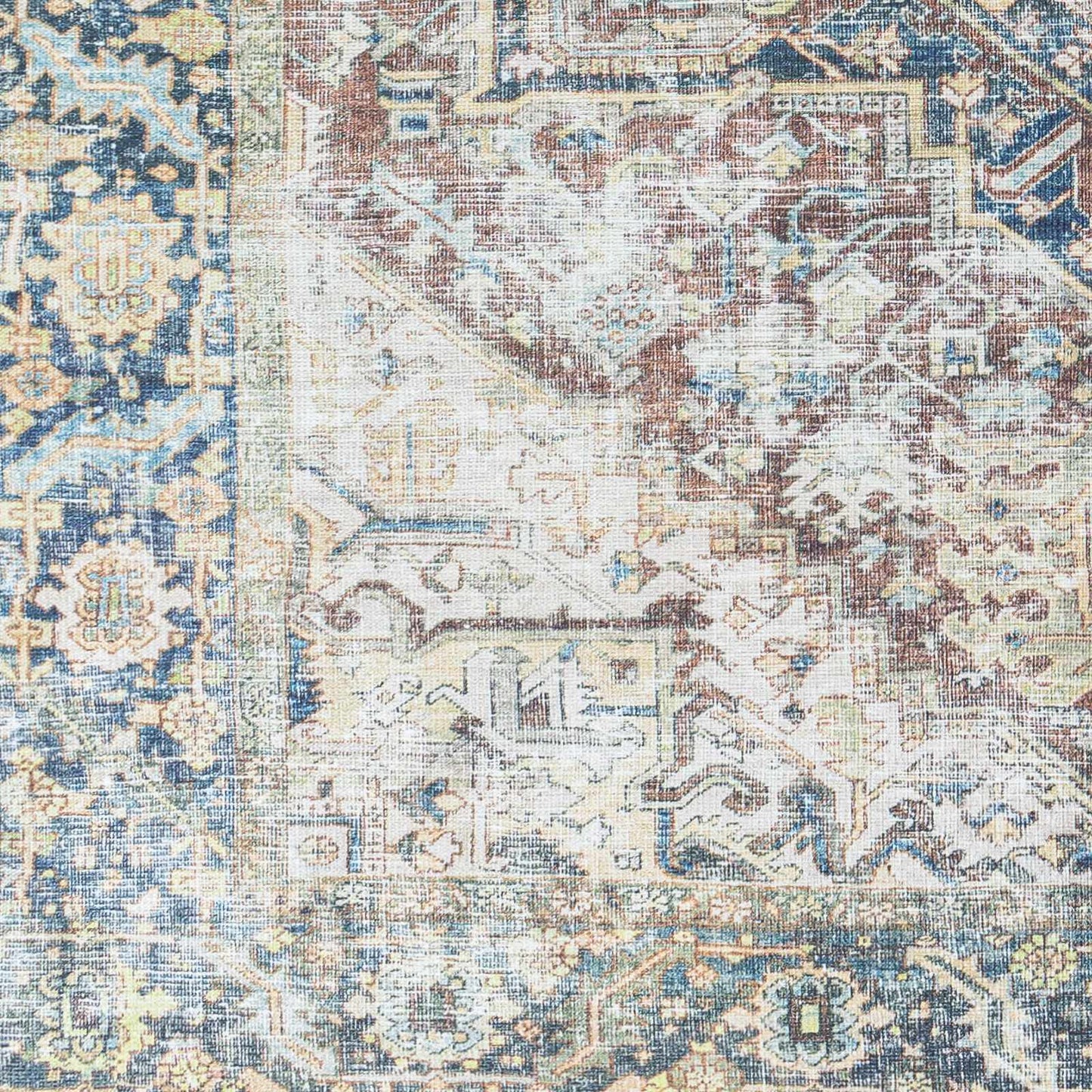Blue Catigpian Distressed Washable Area Rug from PriceLows™