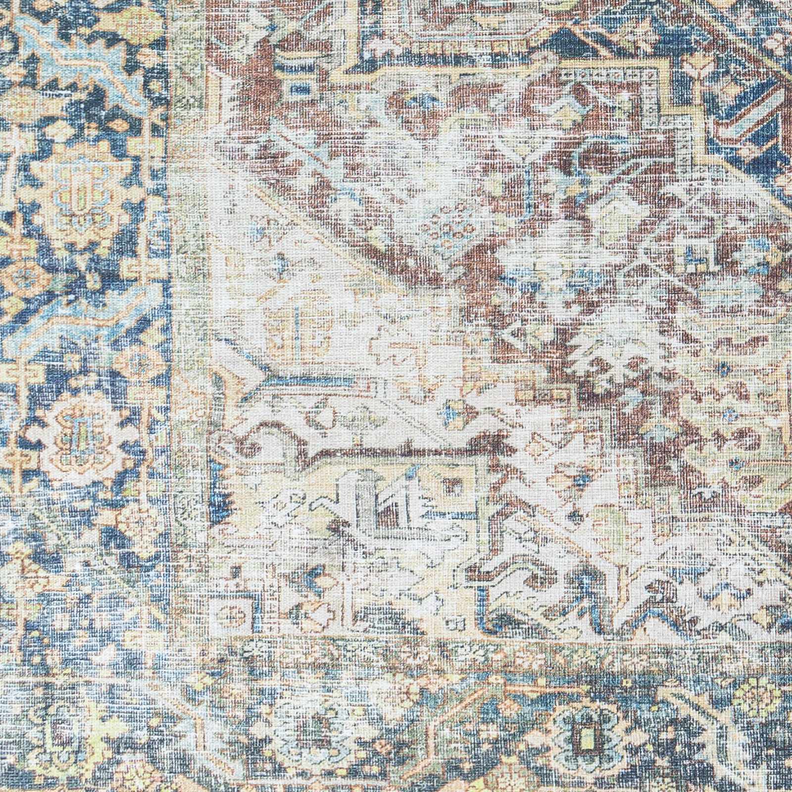 Blue Catigpian Distressed Washable Area Rug from PriceLows™