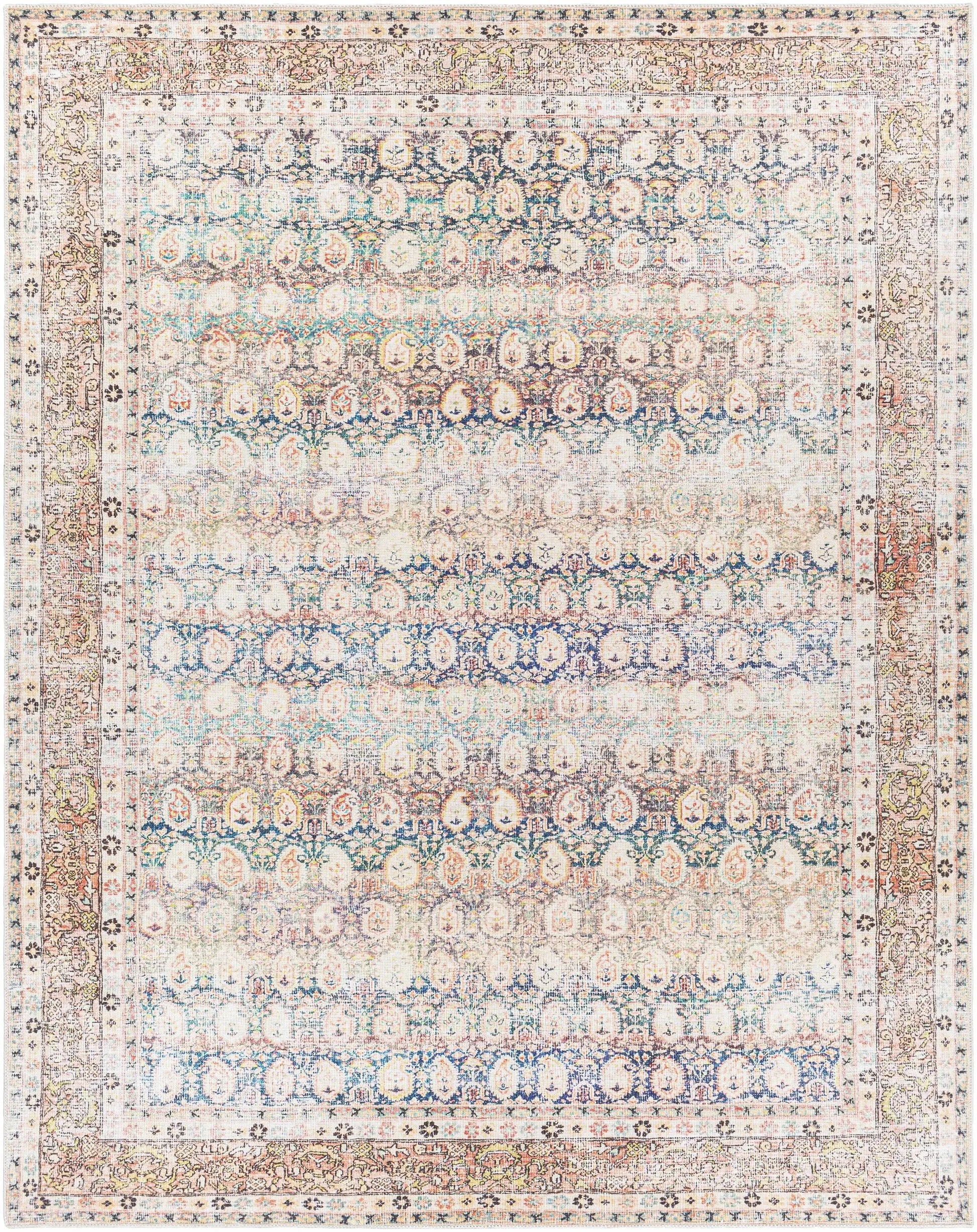 Rust Maligaya Distressed Washable Area Rug from PriceLows™