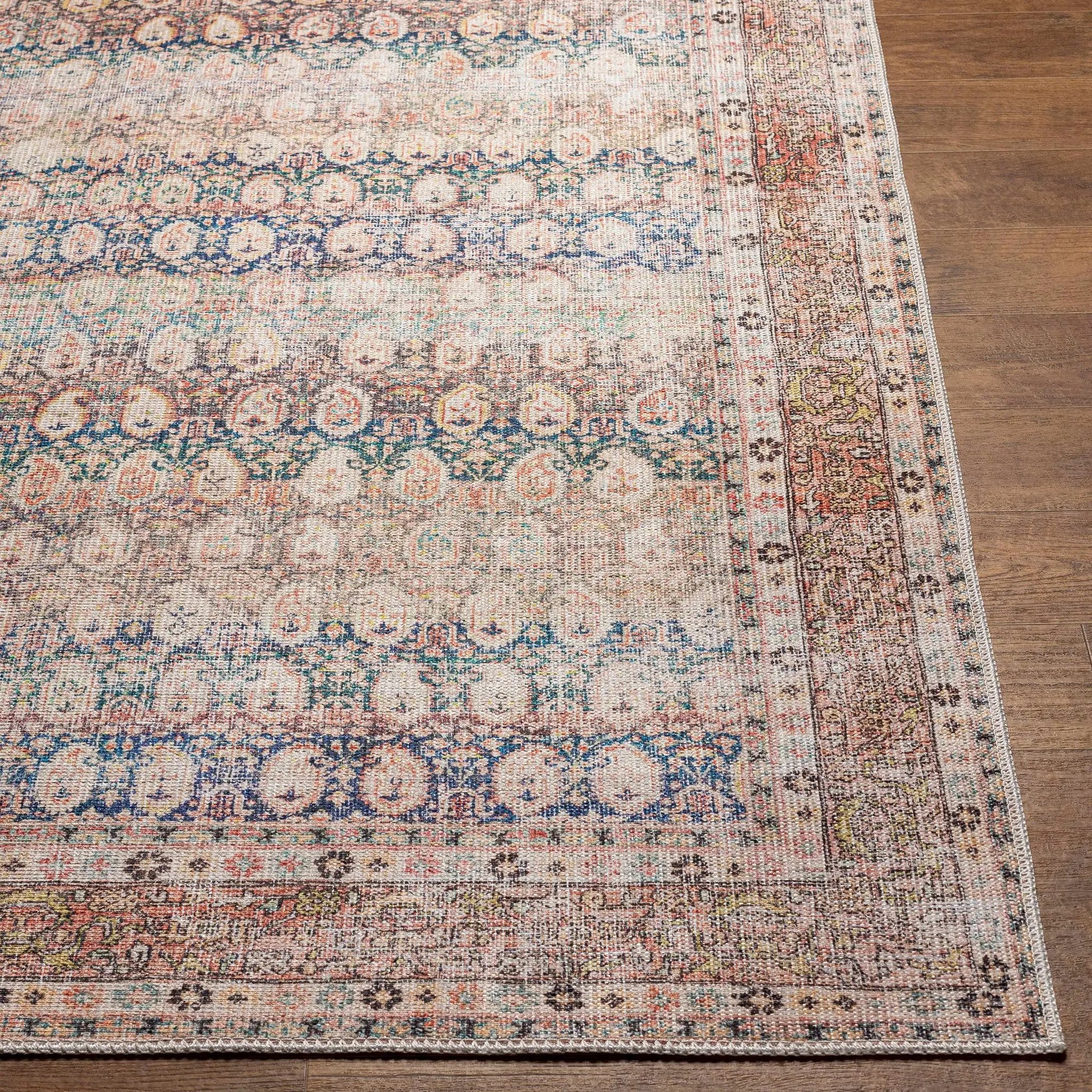 Rust Maligaya Distressed Washable Area Rug from PriceLows™
