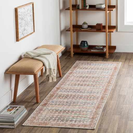 Rust Maligaya Distressed Washable Area Rug from PriceLows™