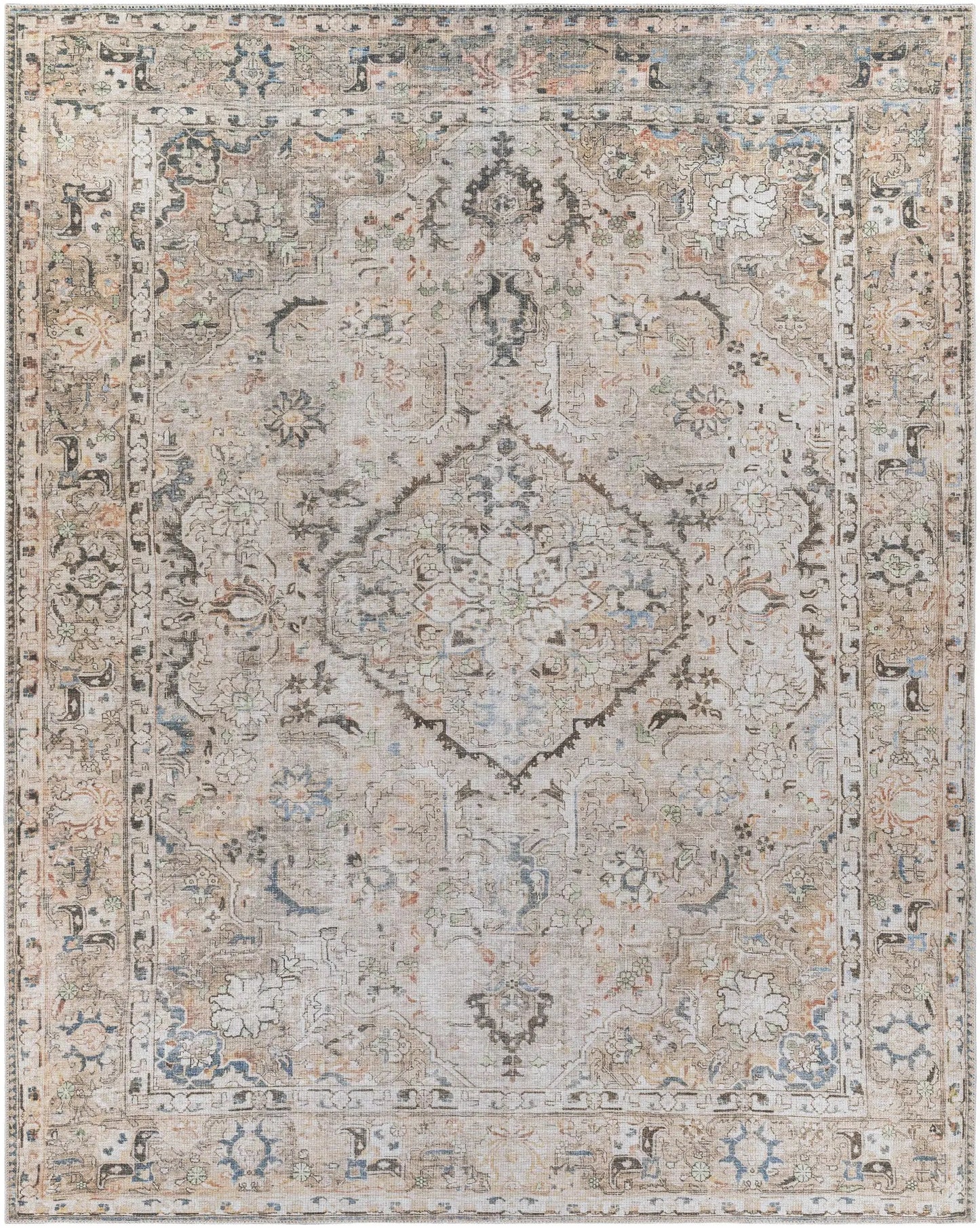 Brown Standon Vintage Washable Area Rug from PriceLows™
