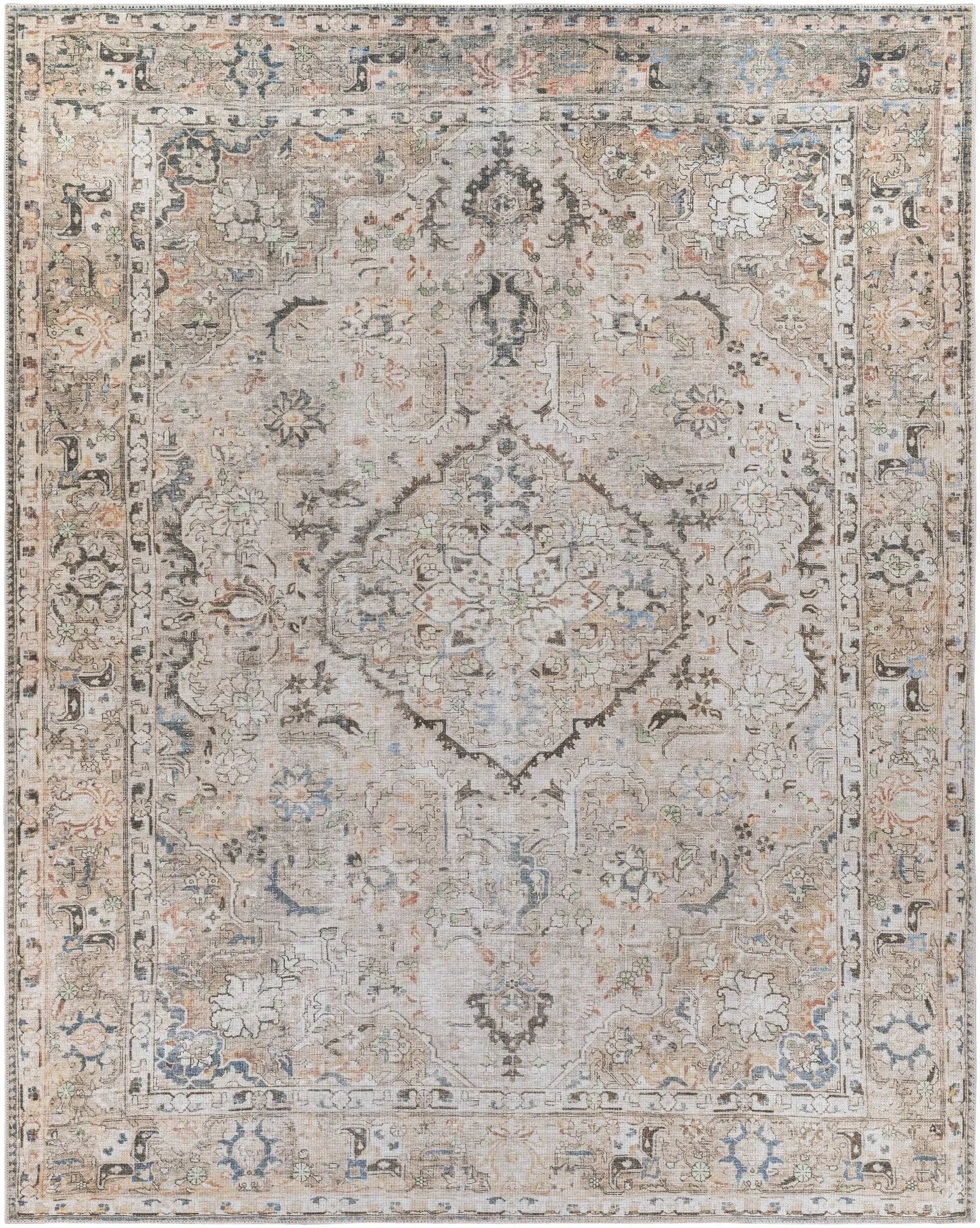 Brown Standon Vintage Washable Area Rug from PriceLows™
