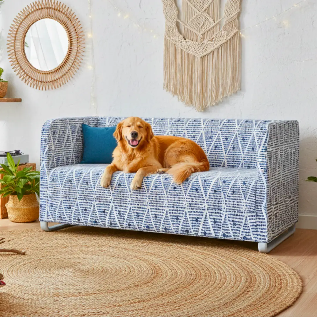Boho Indigo Blue Slipcover – Compatible with IKEA Knopparp Sofa (3-Seater) from PriceLows™