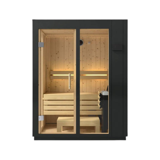 Kohler C1 Indoor Graphite Gray Freestanding Alcove Design Sauna Kit | Tempered Glass | Outdoor Living Use | Outdoor Living