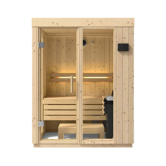 Kohler C1 Luxury Indoor Scandinavian Spruce Home Sauna Kit | Tempered Glass | Outdoor Living Use | Outdoor Living