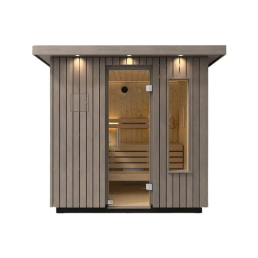 Kohler C2 Outdoor Weathered Gray Spruce Sauna Kit | Wood | Outdoor Living Use | Outdoor Living