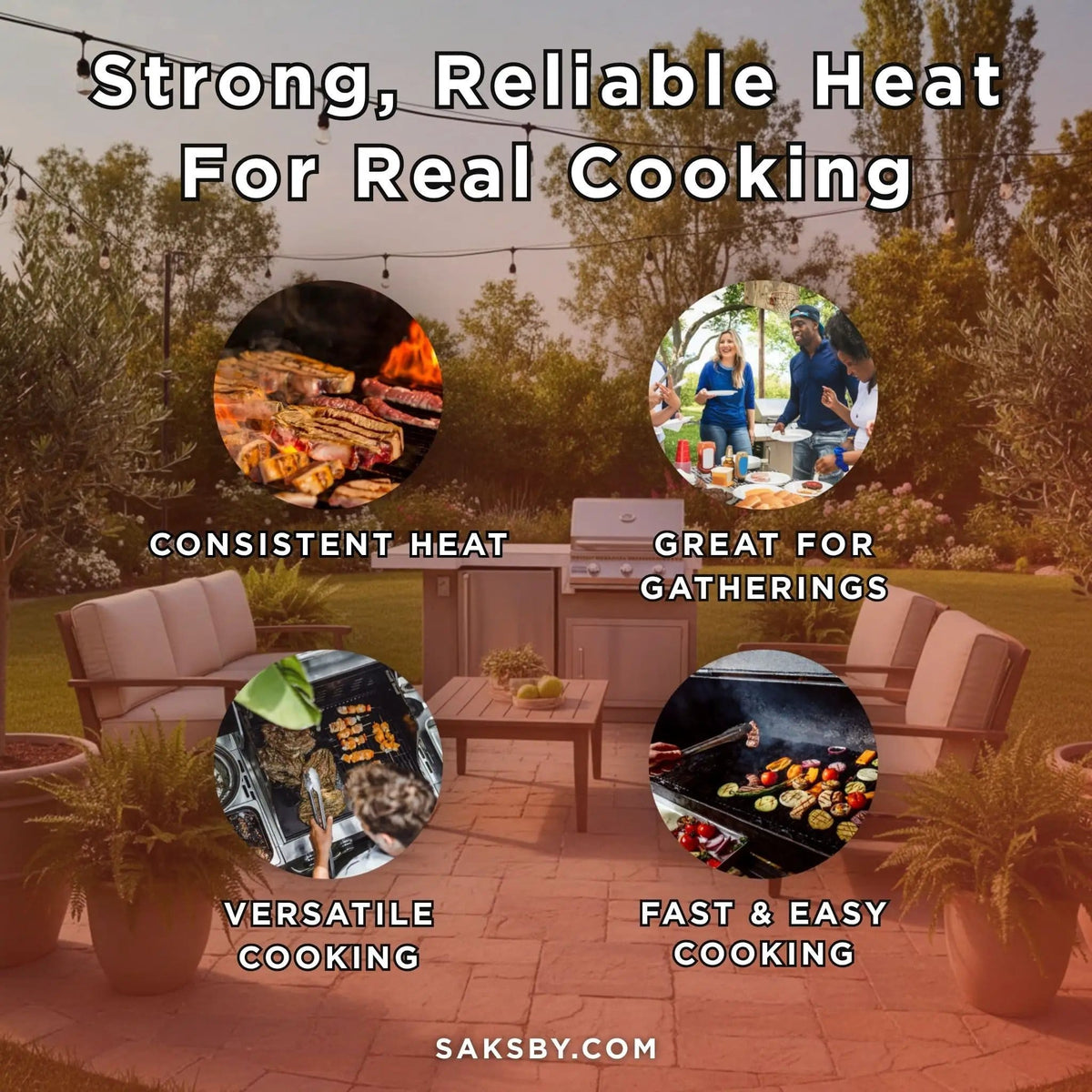 KoKoMo Grills Mini Maui 6FT BBQ Island With LED Lights, Built-In BBQ And Refrigerator | 6 ft | Outdoor Kitchen Island | Dining Room