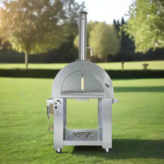 KoKoMo Grills Premium 32-Inch Stainless Steel Dual-Fuel Gas Or Wood Fired Pizza Oven | 32 Inch | Stainless Steel | Pizza Maker & Oven