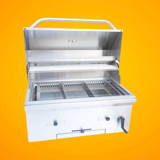 KoKoMo Grills 32 Inch Premium Built In Charcoal Grill With 304 Stainless Steel And | 32 Inch | Stainless Steel | Outdoor Grill