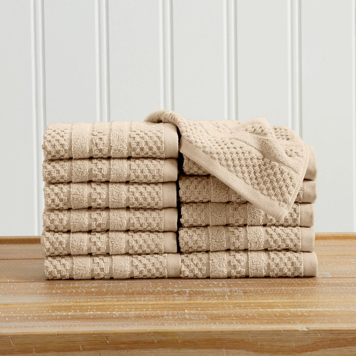 100% Cotton Checkered Jacquard Bath Towel Set - Giuliana Collection from PriceLows™