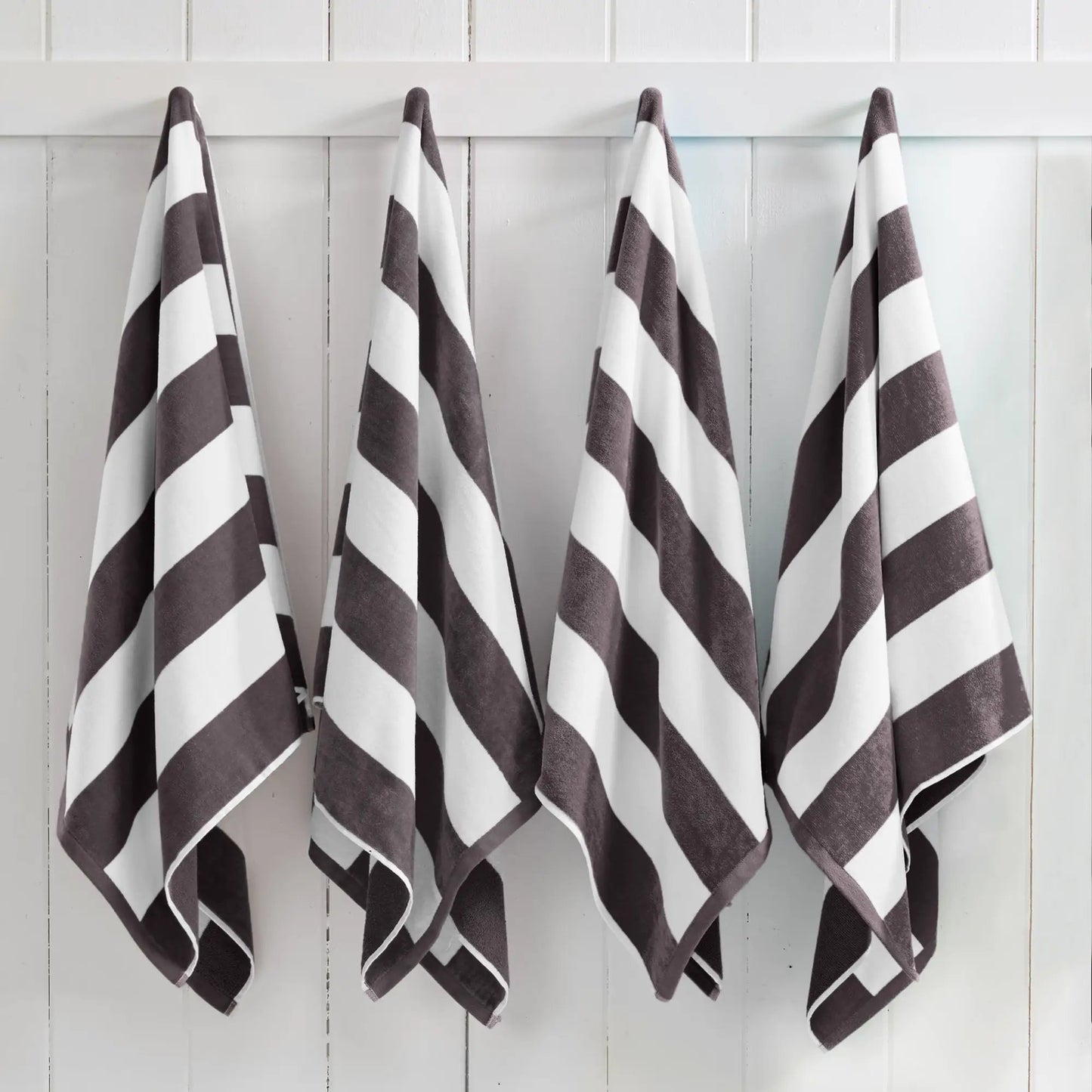 Cotton Velour Cabana Stripe Beach Towel - Novia Collection from PriceLows™