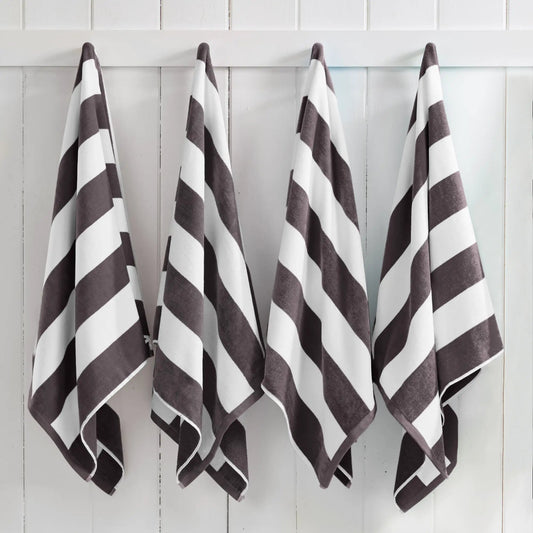 Cotton Velour Cabana Stripe Beach Towel - Novia Collection from PriceLows™