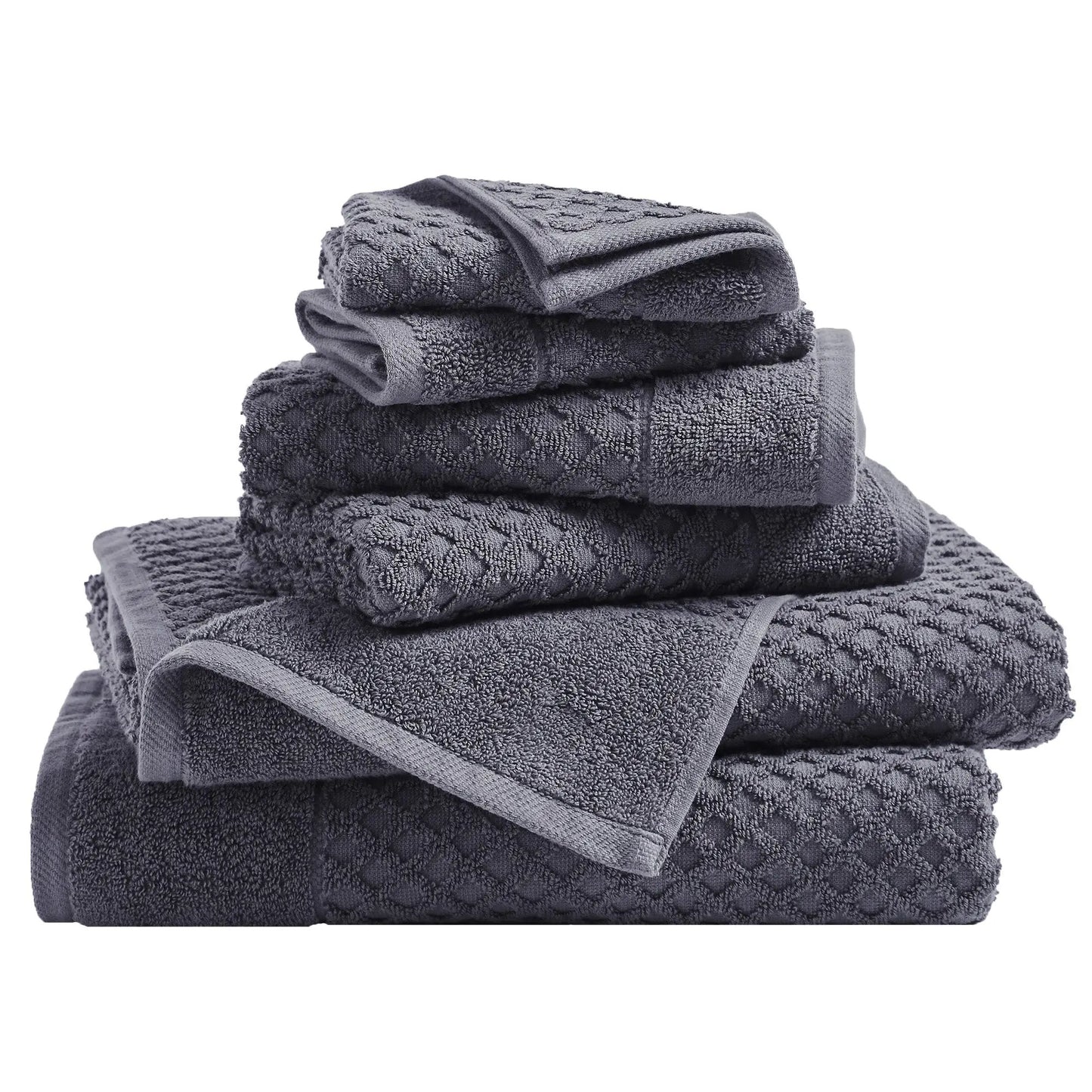Cotton Diamond Waffle Weave Bath Towel Set - Grayson Collection from PriceLows™
