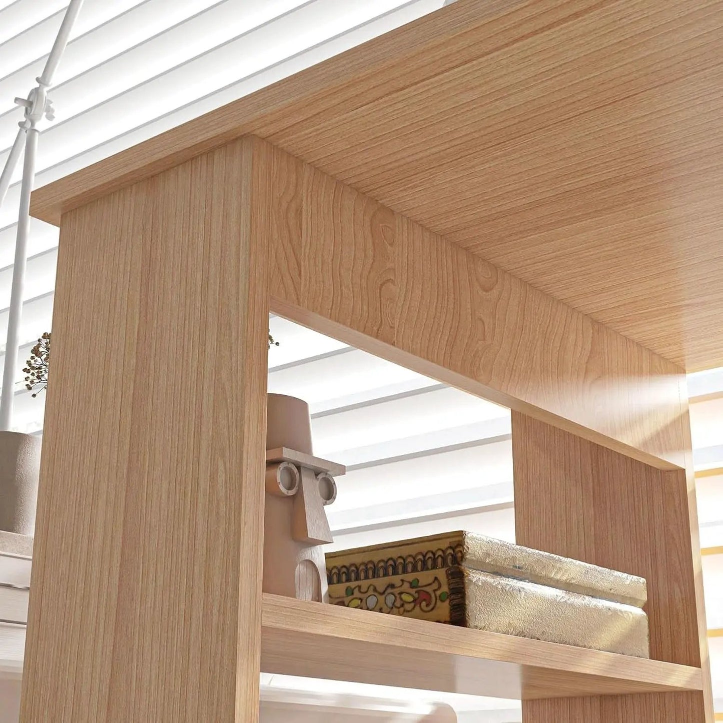 L Shaped Corner Desk With 360 Degree Rotation And Shelves from PriceLows™