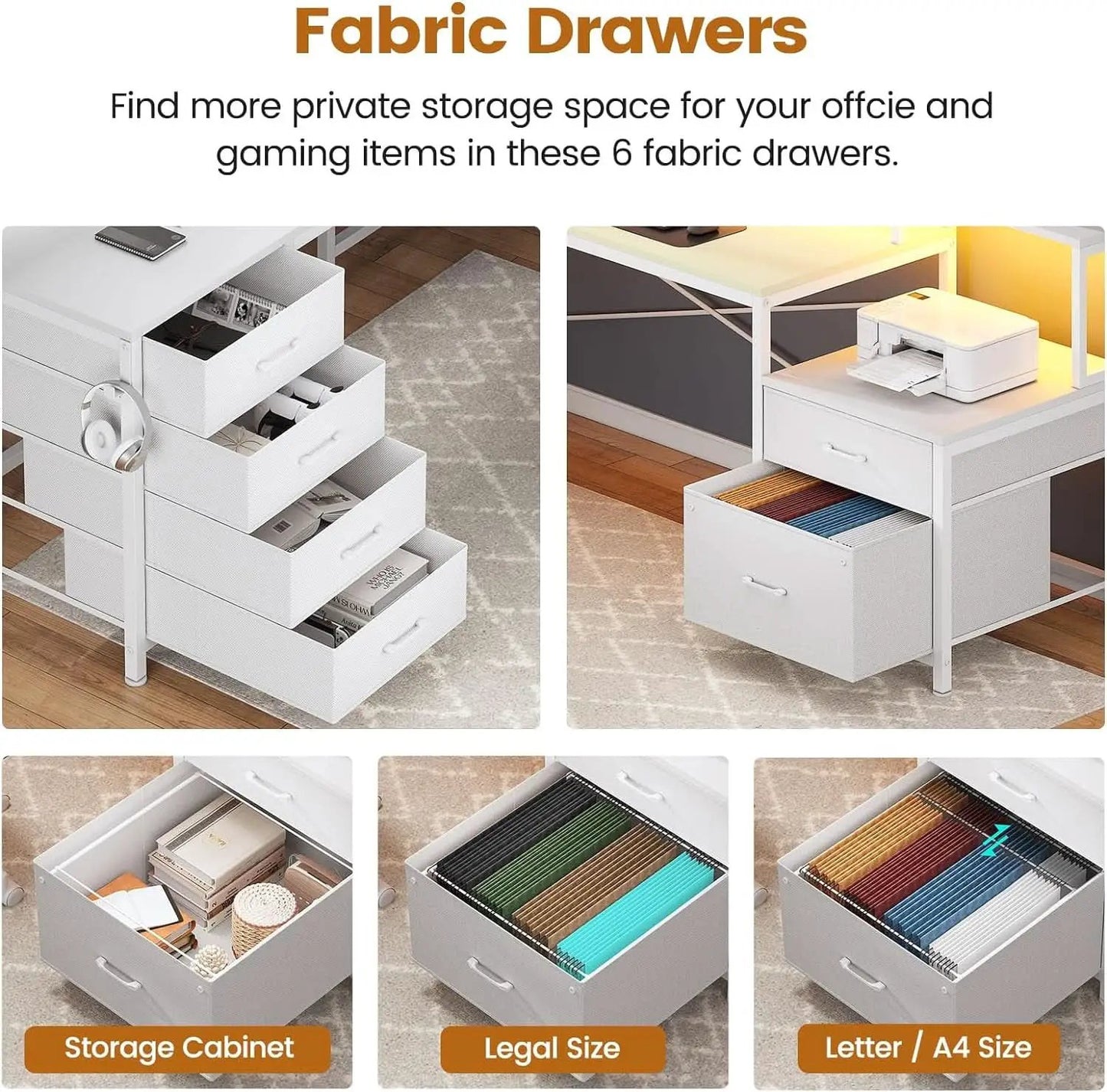 L Shaped Desk 108 Inch White Two Person Corner Computer Desk from PriceLows™