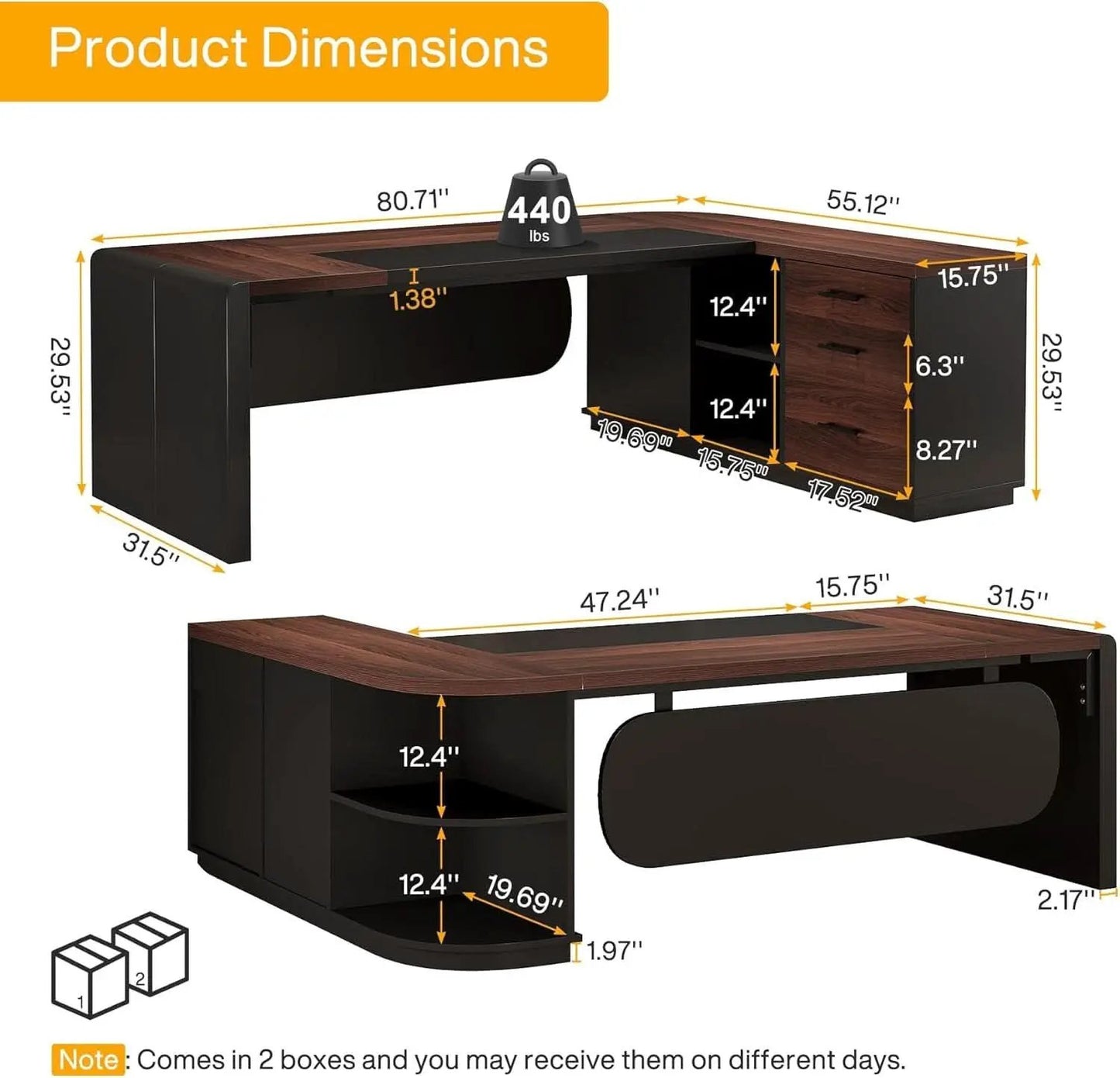 L Shaped Desk With Storage Shelves For Home Office from PriceLows™