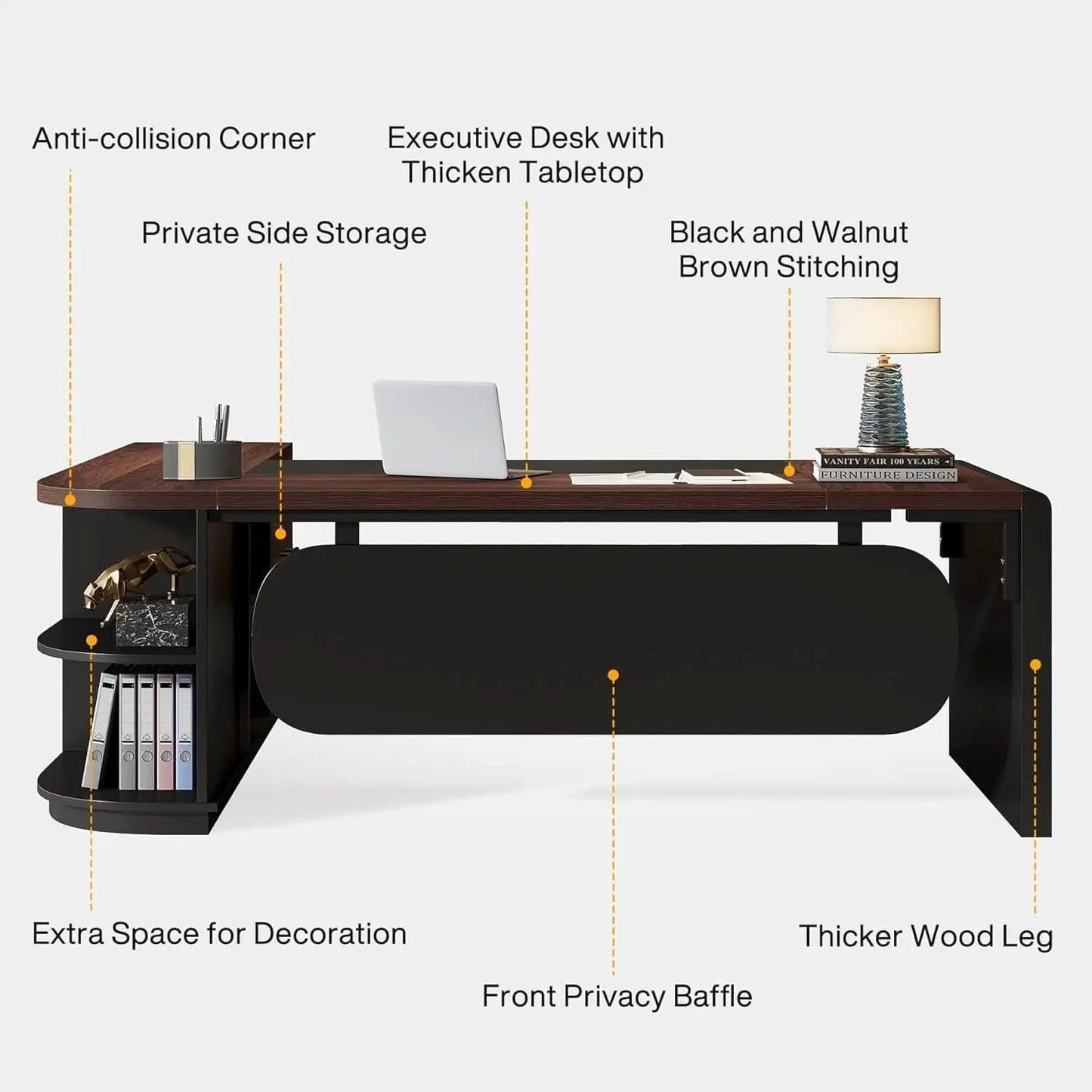 L Shaped Desk With Storage Shelves For Home Office from PriceLows™