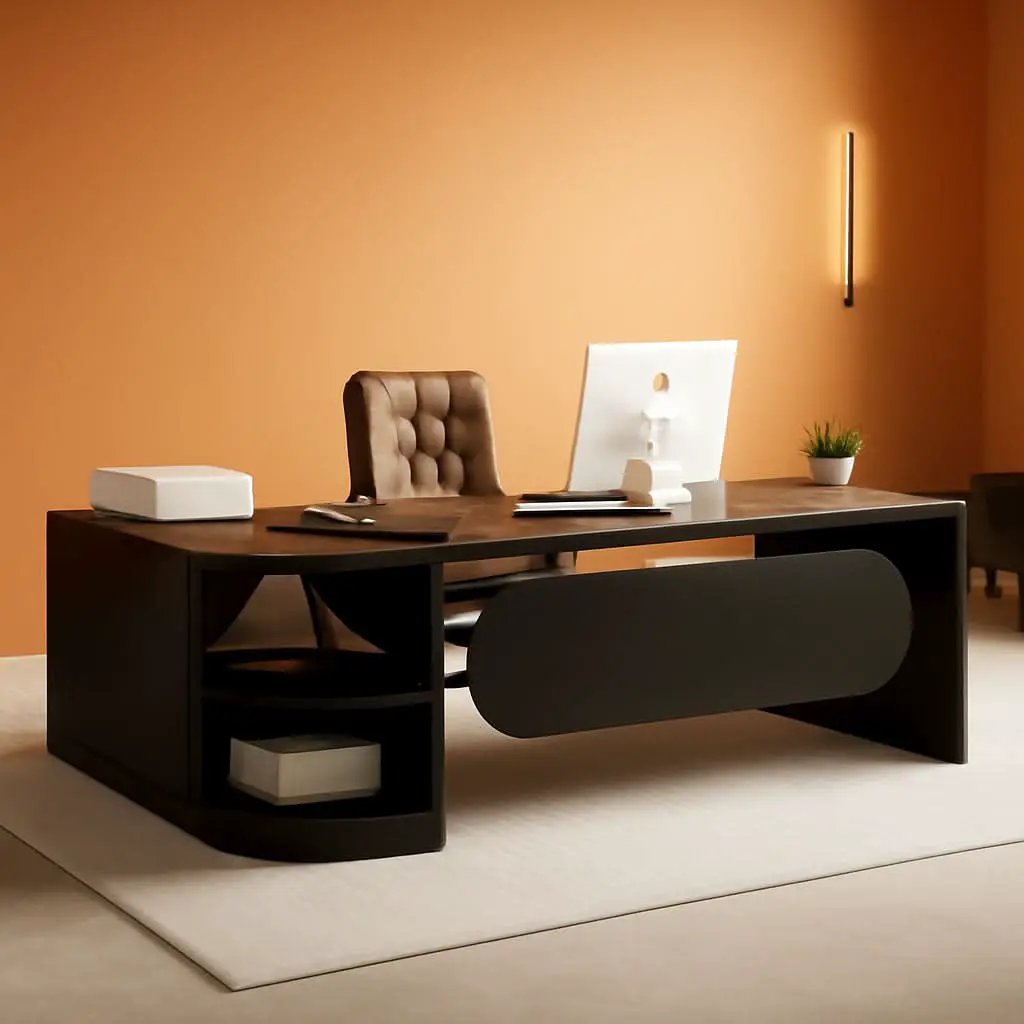 L Shaped Desk With Storage Shelves For Home Office from PriceLows™