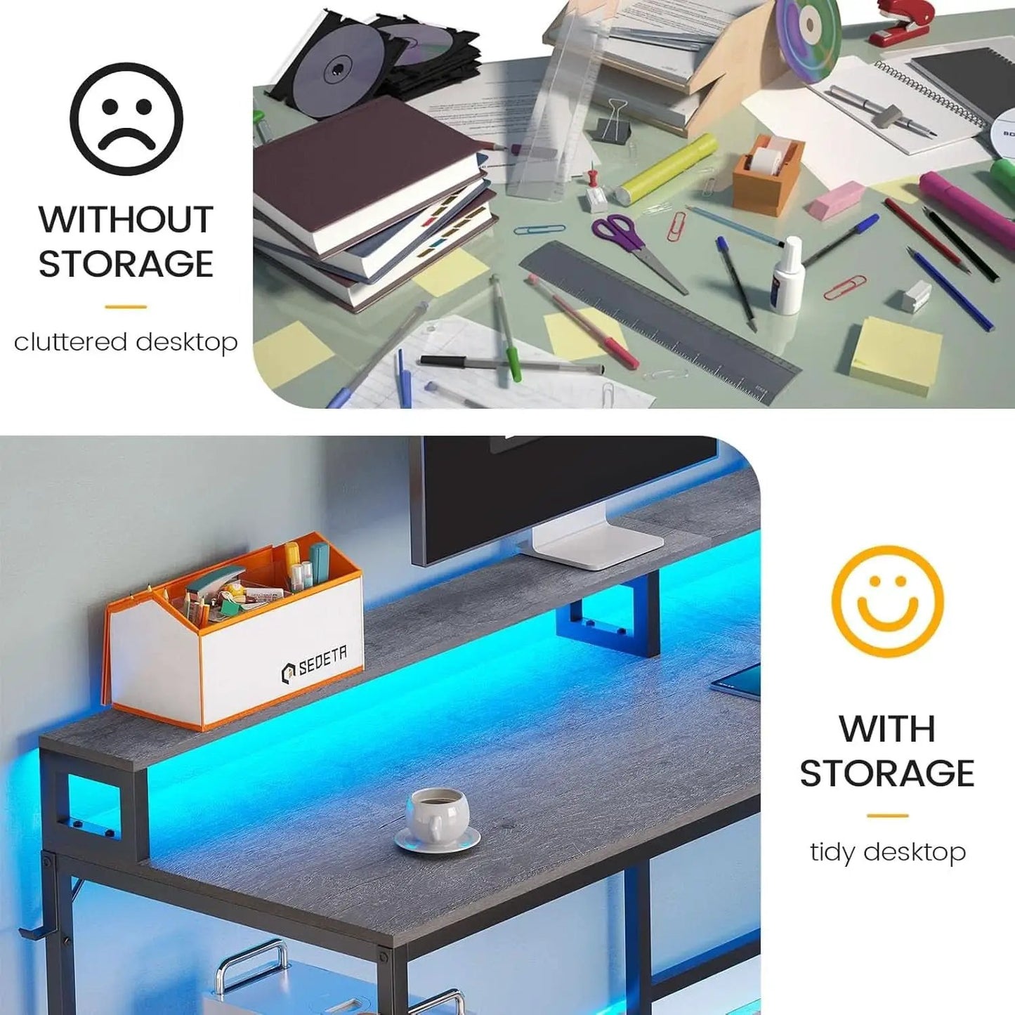 66-Inch L Shaped Office Desk With Power Outlet Grey from PriceLows™