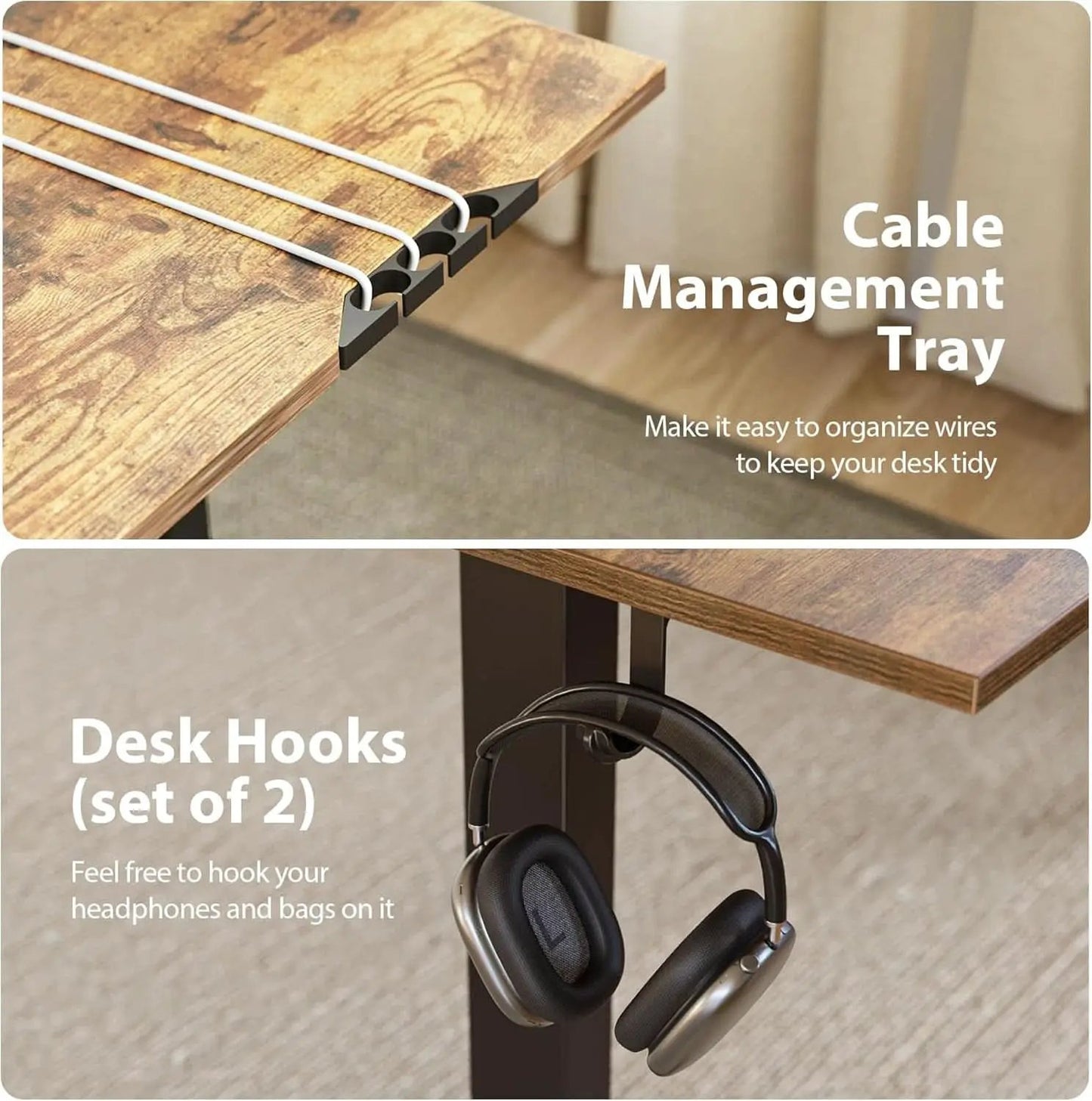 L Shaped Electric Standing Desk 75x61 Sit Stand Brown from PriceLows™