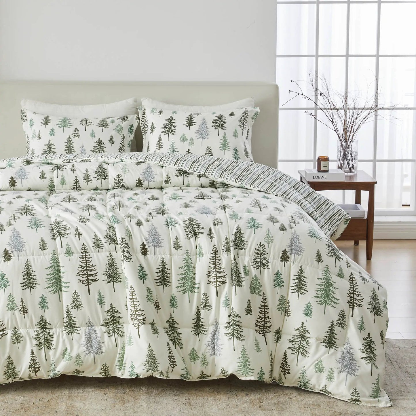 Reversible Christmas Comforter and Sham Set - Holiday / Lodge Odette Collection from PriceLows™