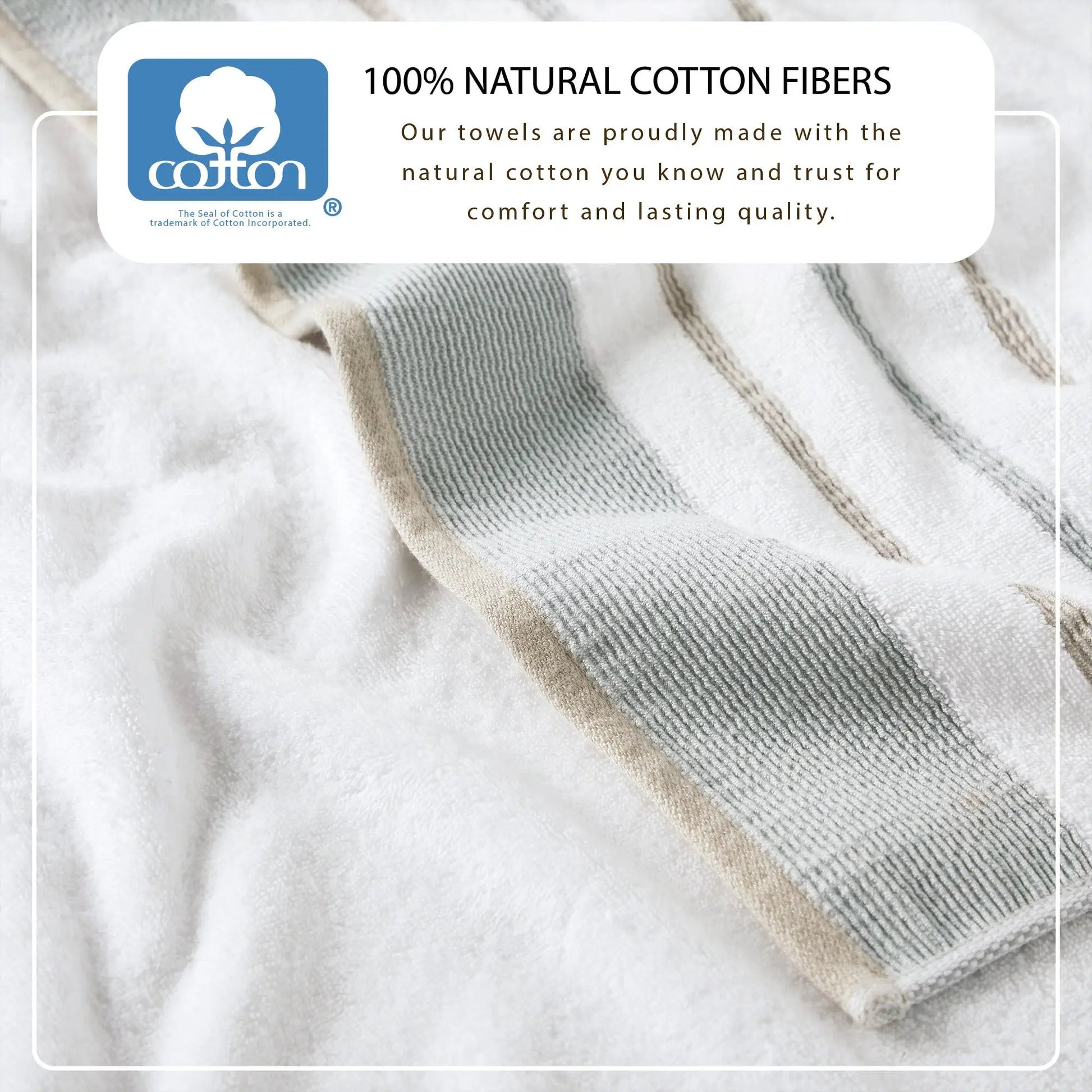 Decorative Cotton Stripe Bath Towel Set - Noelle Collection from PriceLows™
