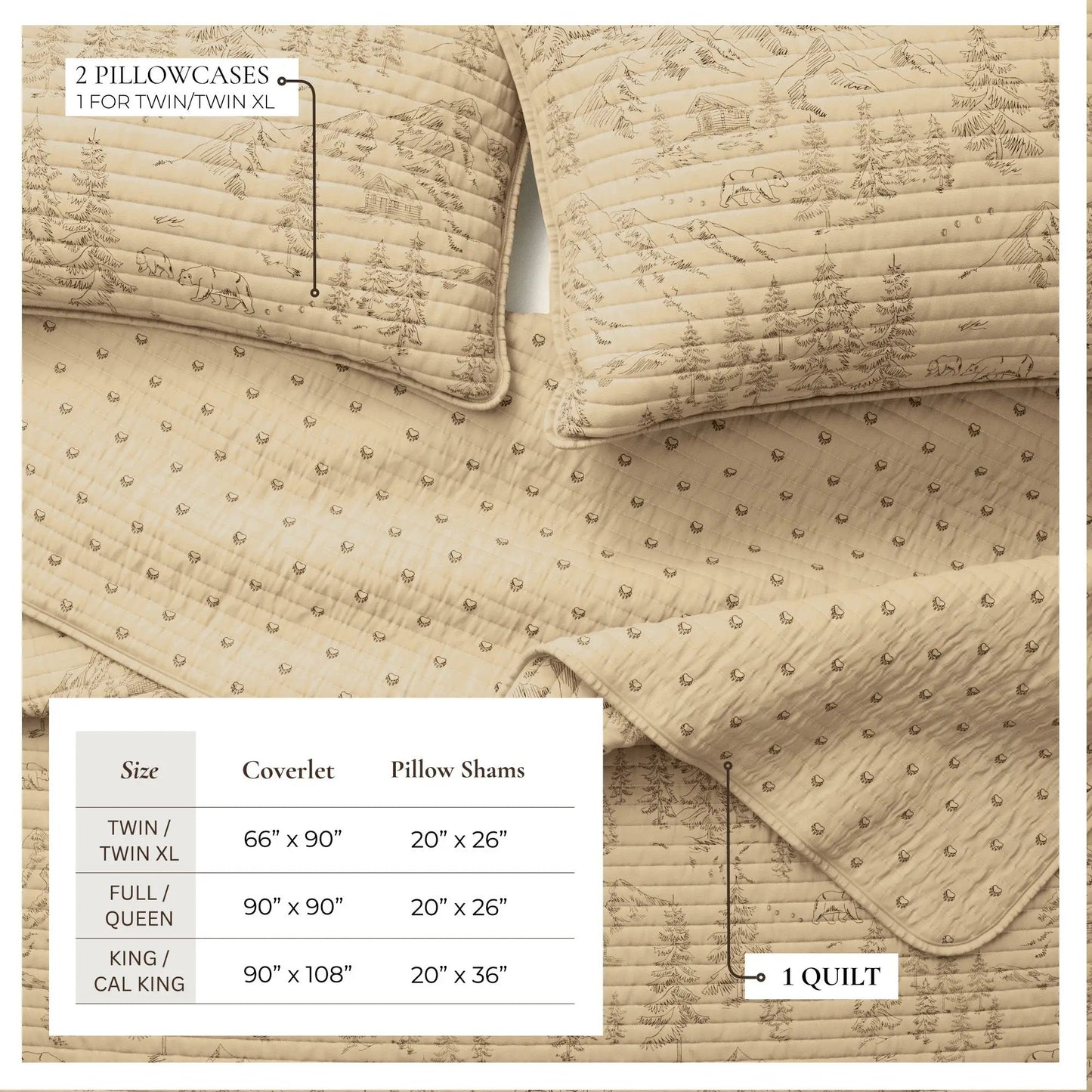 Lodge Printed Quilt - Moonlight Ridge from PriceLows™