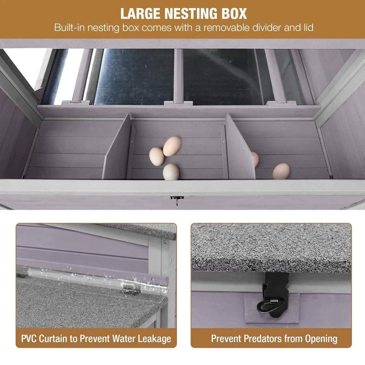 Large 115-Inch Portable Chicken Coop With Run And Nesting Boxes | 115 Inch | Metal | Home