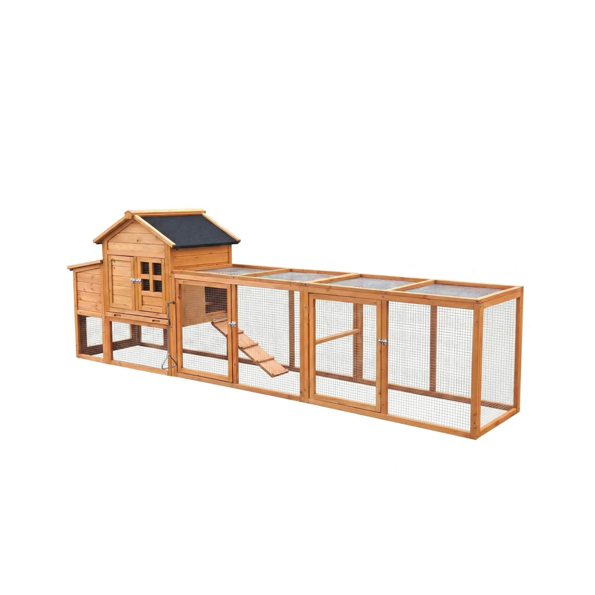 Large Chicken Coop With Run | 122 Inch | Nest Box And Removable Tray | Fits 4 To 6 Hens