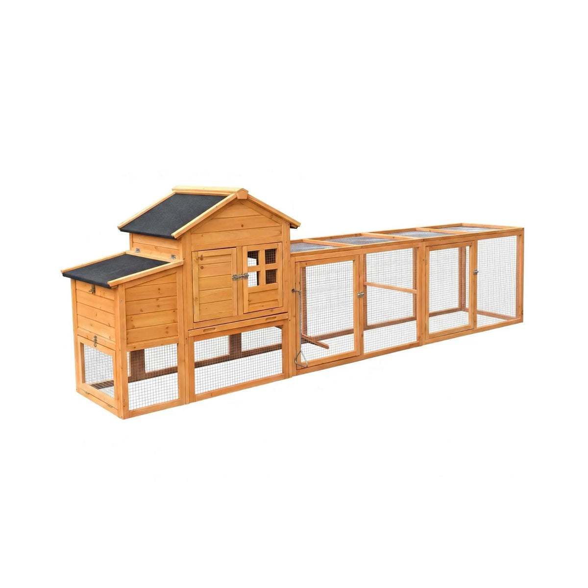 Large Chicken Coop With Run | 122 Inch | Nest Box And Removable Tray | Fits 4 To 6 Hens