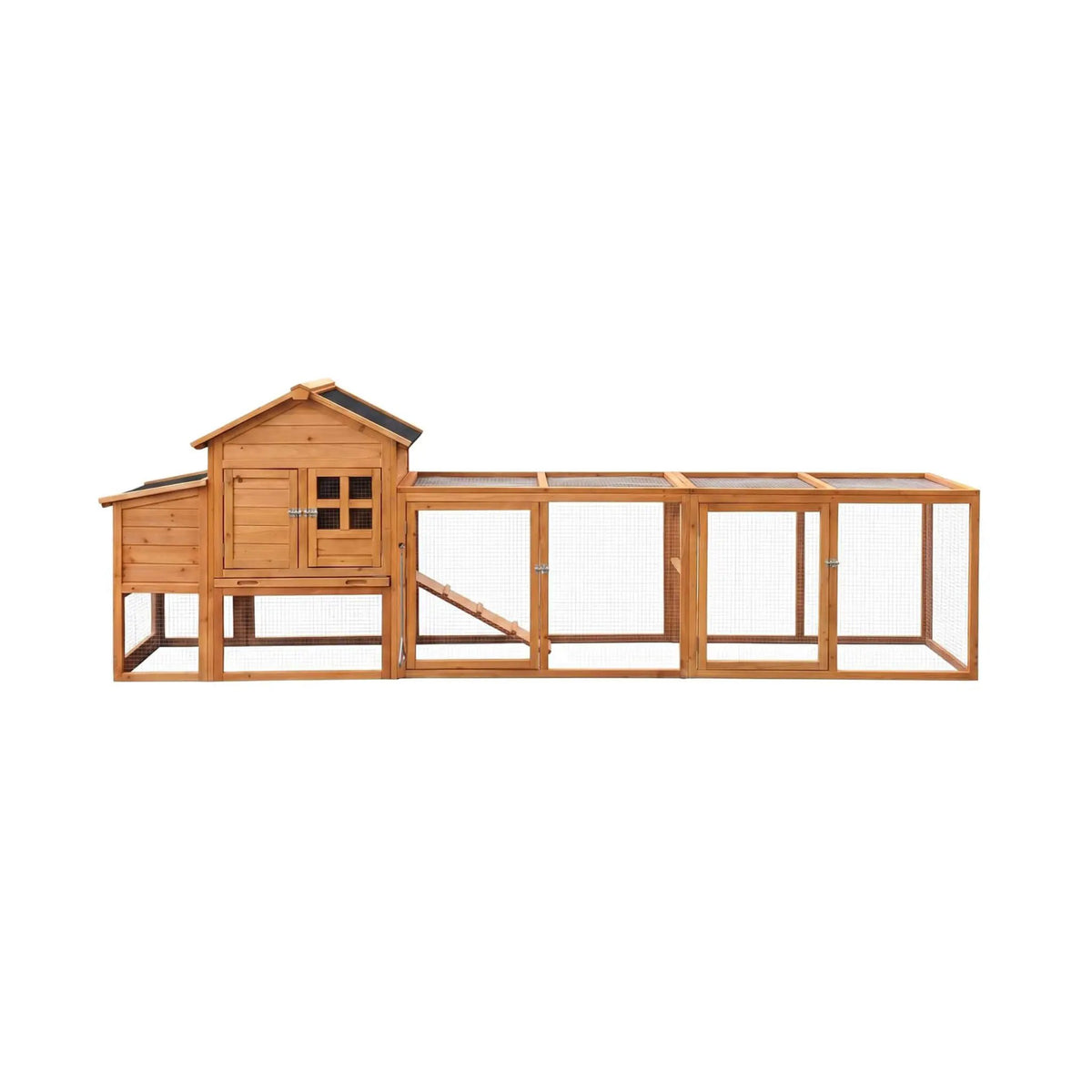 Large Chicken Coop With Run | 122 Inch | Nest Box And Removable Tray | Fits 4 To 6 Hens