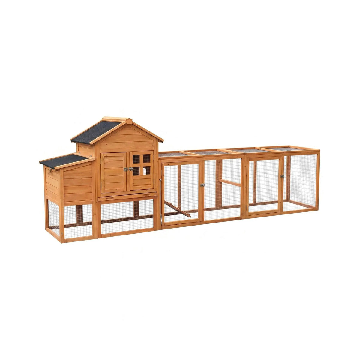 Large Chicken Coop With Run | 122 Inch | Nest Box And Removable Tray | Fits 4 To 6 Hens