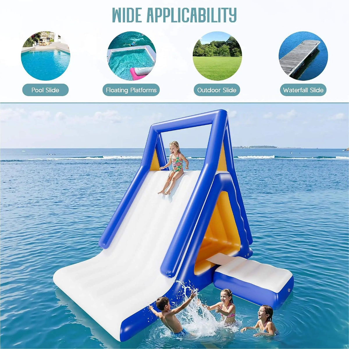 Large 15FT Commercial Inflatable Water Slide With Climbing Handle | 15 ft | Water Park & Slide | Home