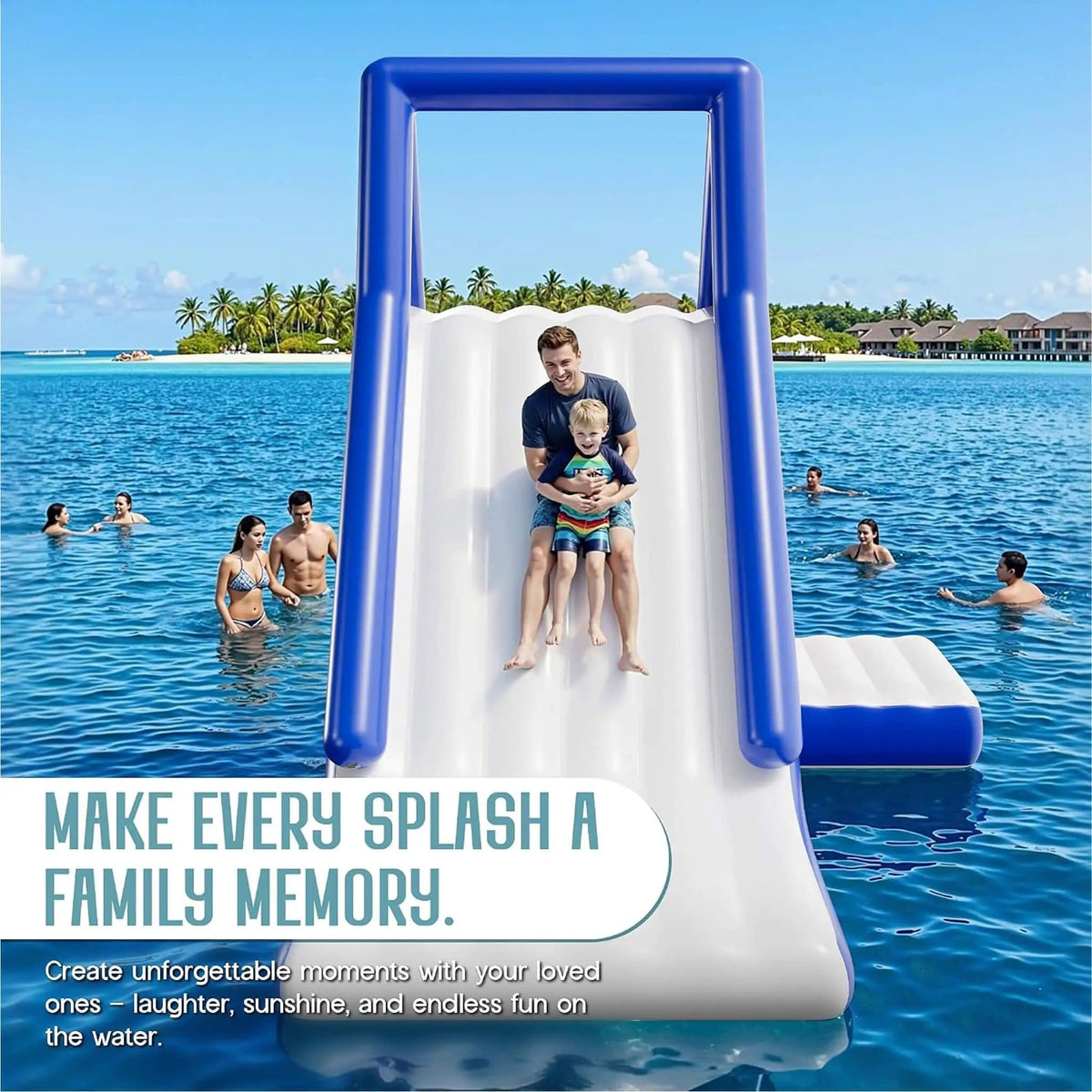 Large 15FT Commercial Inflatable Water Slide With Climbing Handle | 15 ft | Water Park & Slide | Home