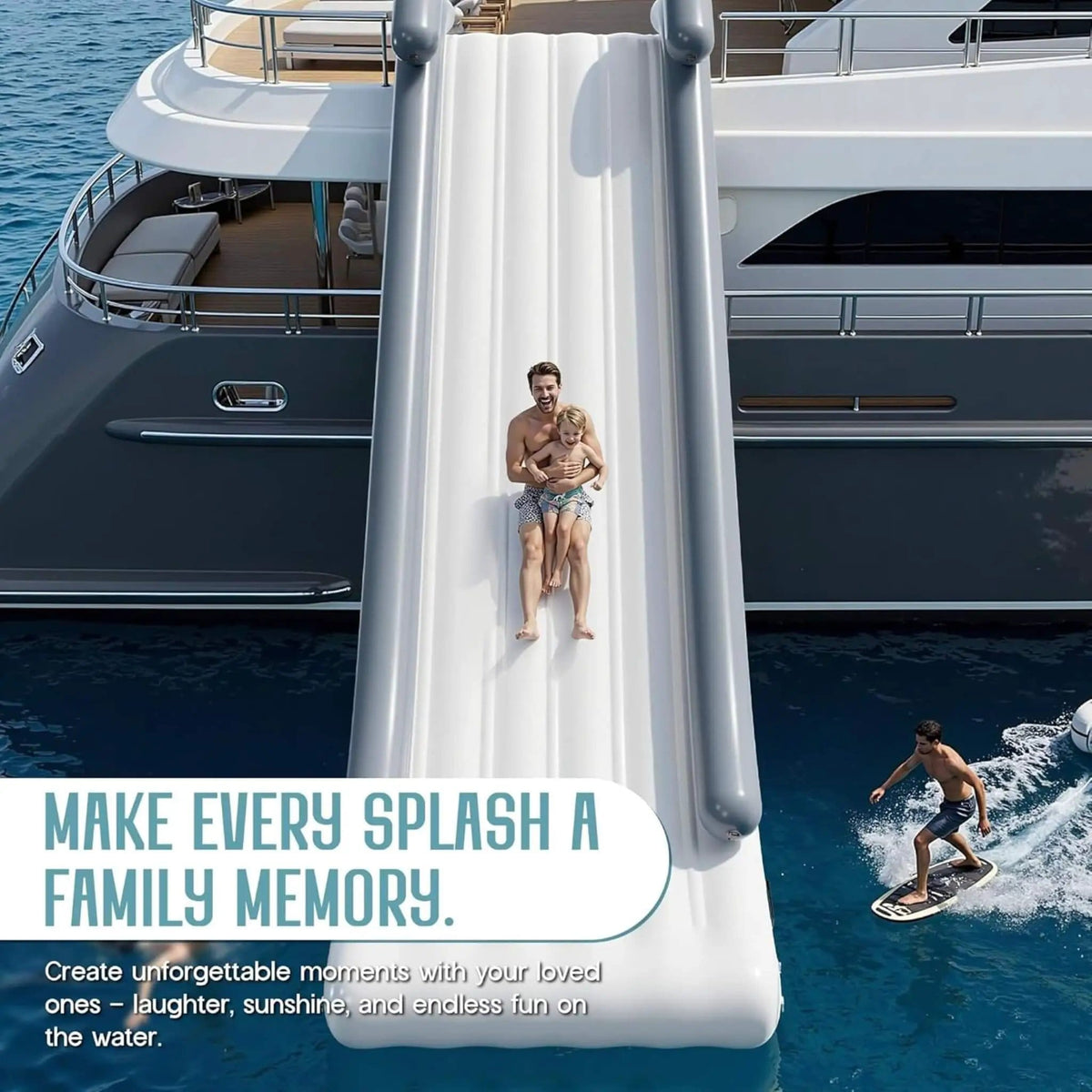 Large 16FT Commercial Inflatable Yacht Water Slide With Pump | 16 ft | Water Park & Slide | Home