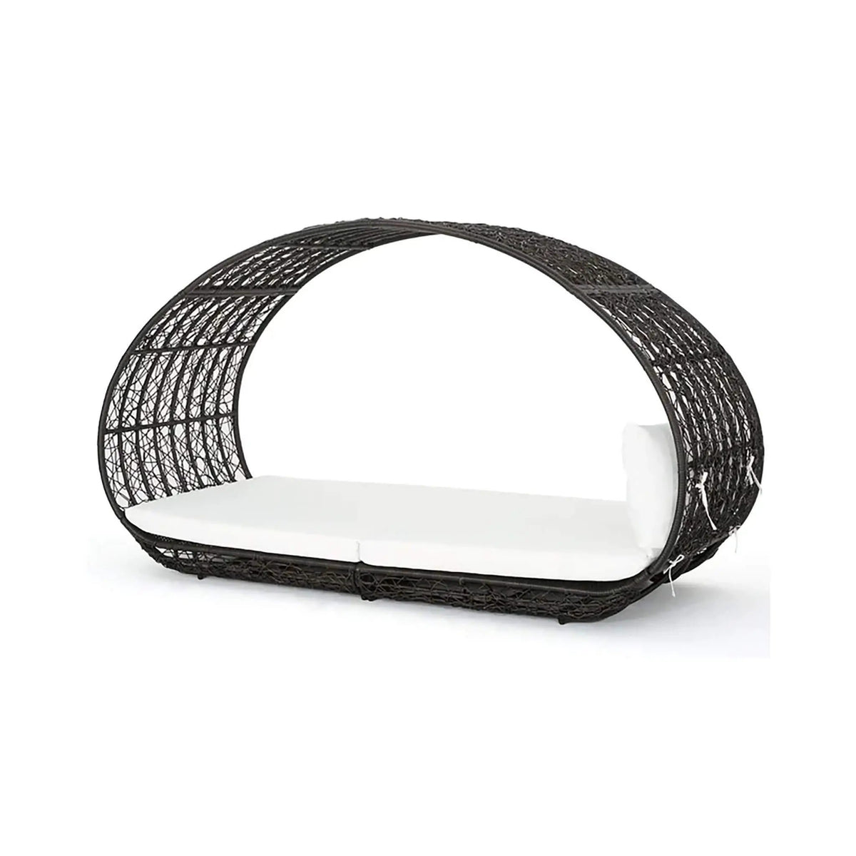 Outdoor Wicker Daybed | Abigal 2-Person Design | Aluminum Frame | Waterproof Cushions