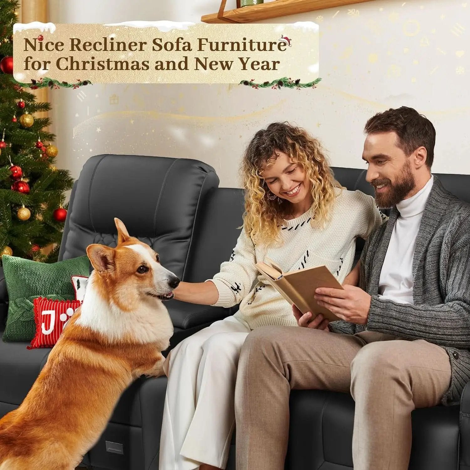 Large 3 Seat Recliner Sofa with USB Ports from PriceLows™