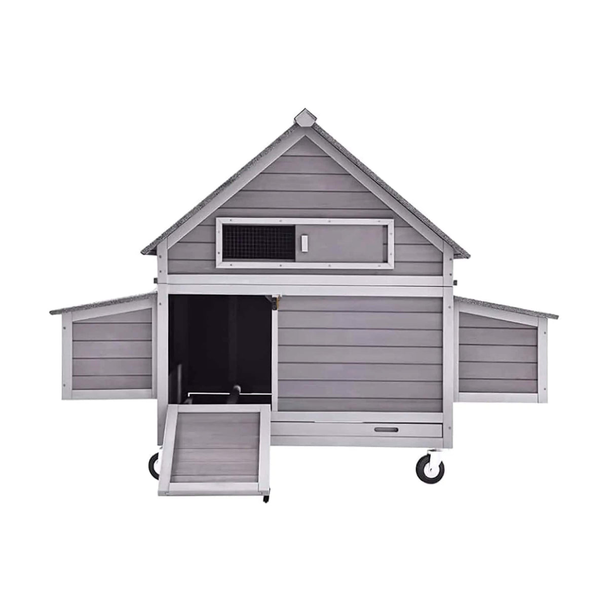 Large 63-Inch Movable Wooden Hen House With Wheels And Nesting Box | 63 Inch | Metal | Chicken Coop