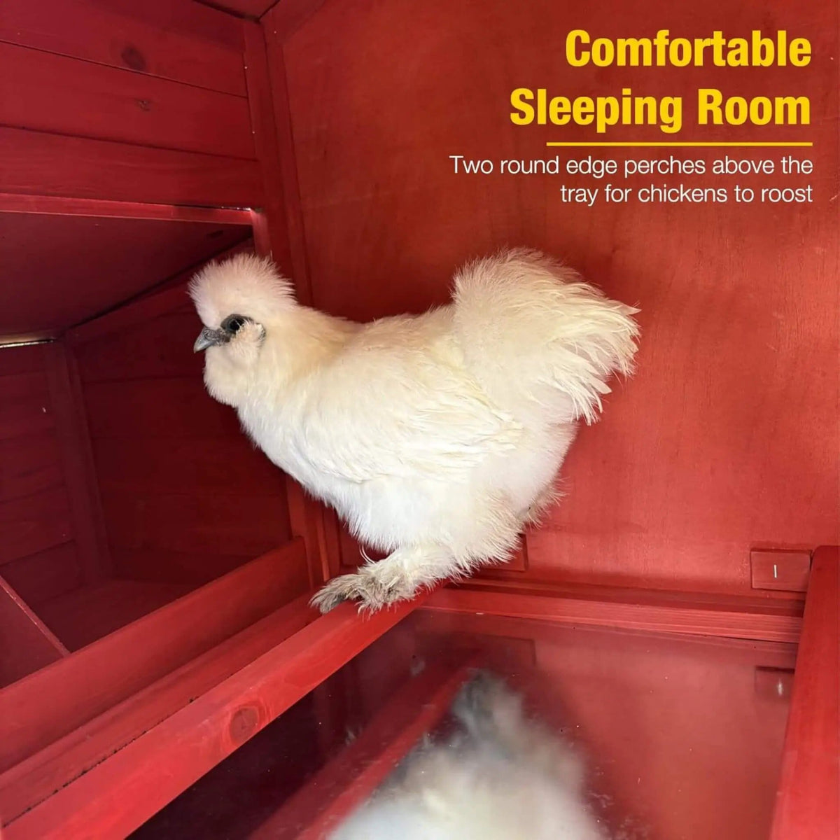 Large 73-Inch Portable Chicken Coop With Wheels And Nesting Box | 73 Inch | Wood | Home