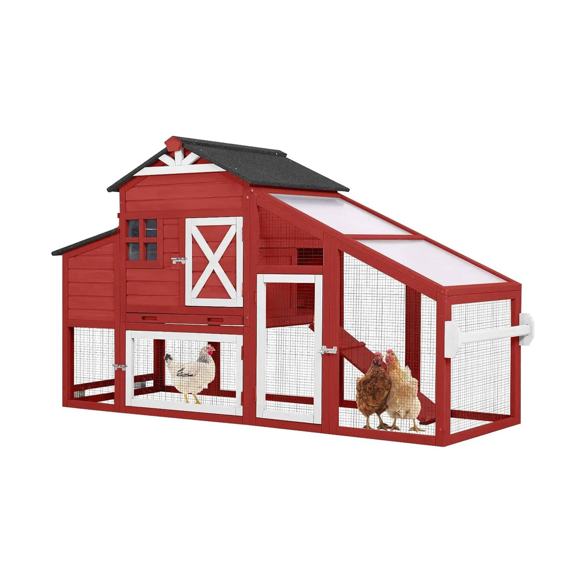 Large 73-Inch Portable Chicken Coop With Wheels And Nesting Box | 73 Inch | Wood | Home
