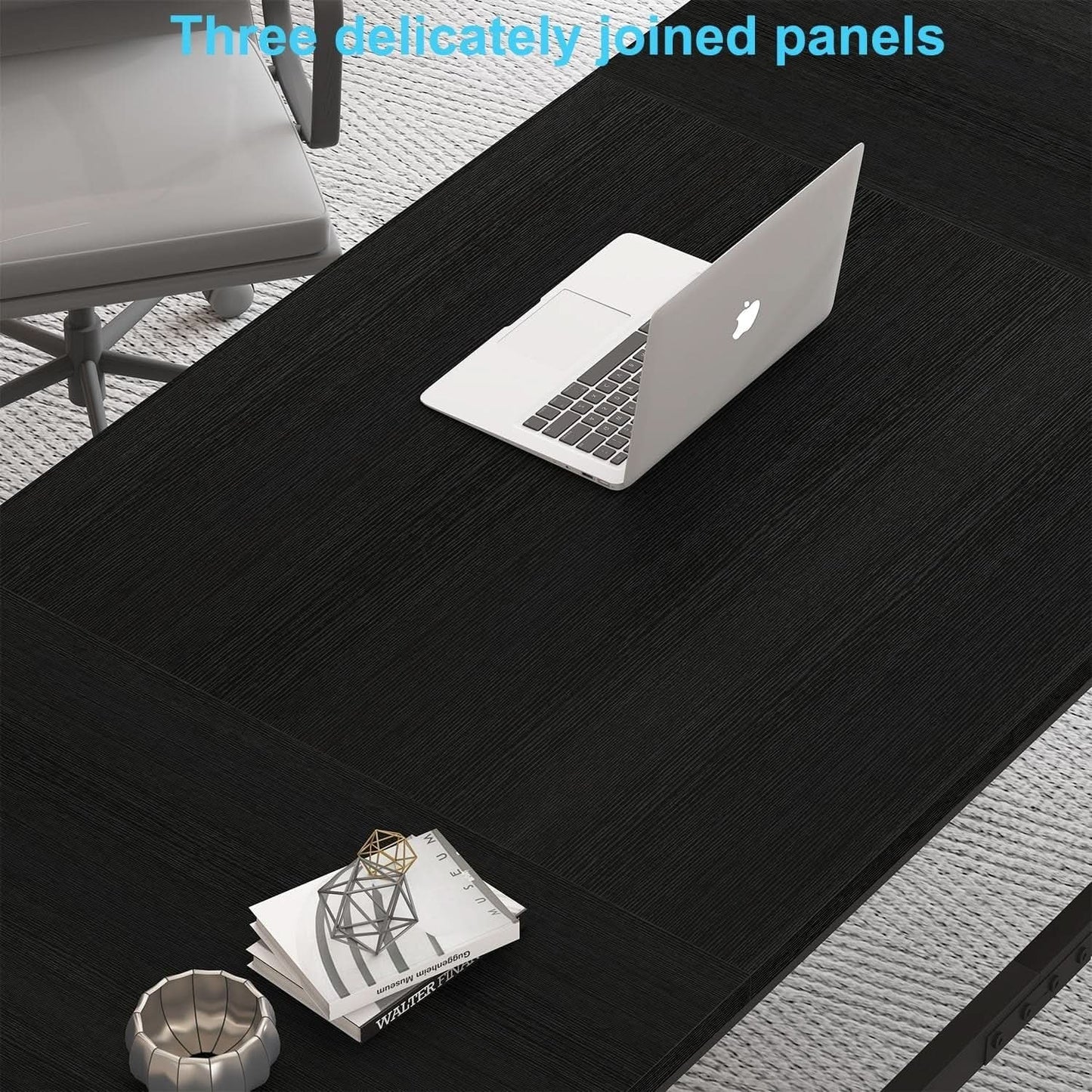 Large Black Desk for Two Monitors and Workstations from PriceLows™