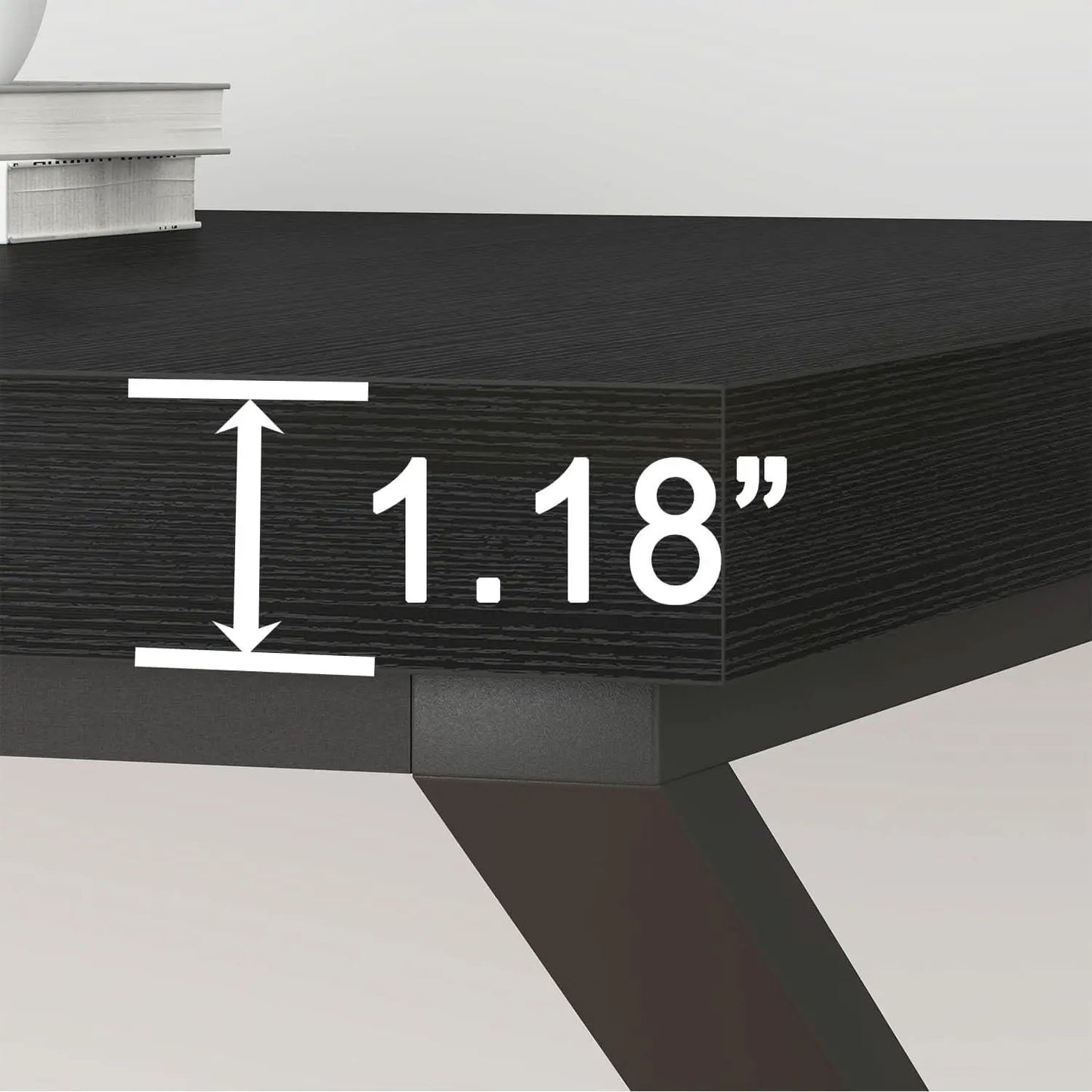 Large Black Desk for Two Monitors and Workstations from PriceLows™