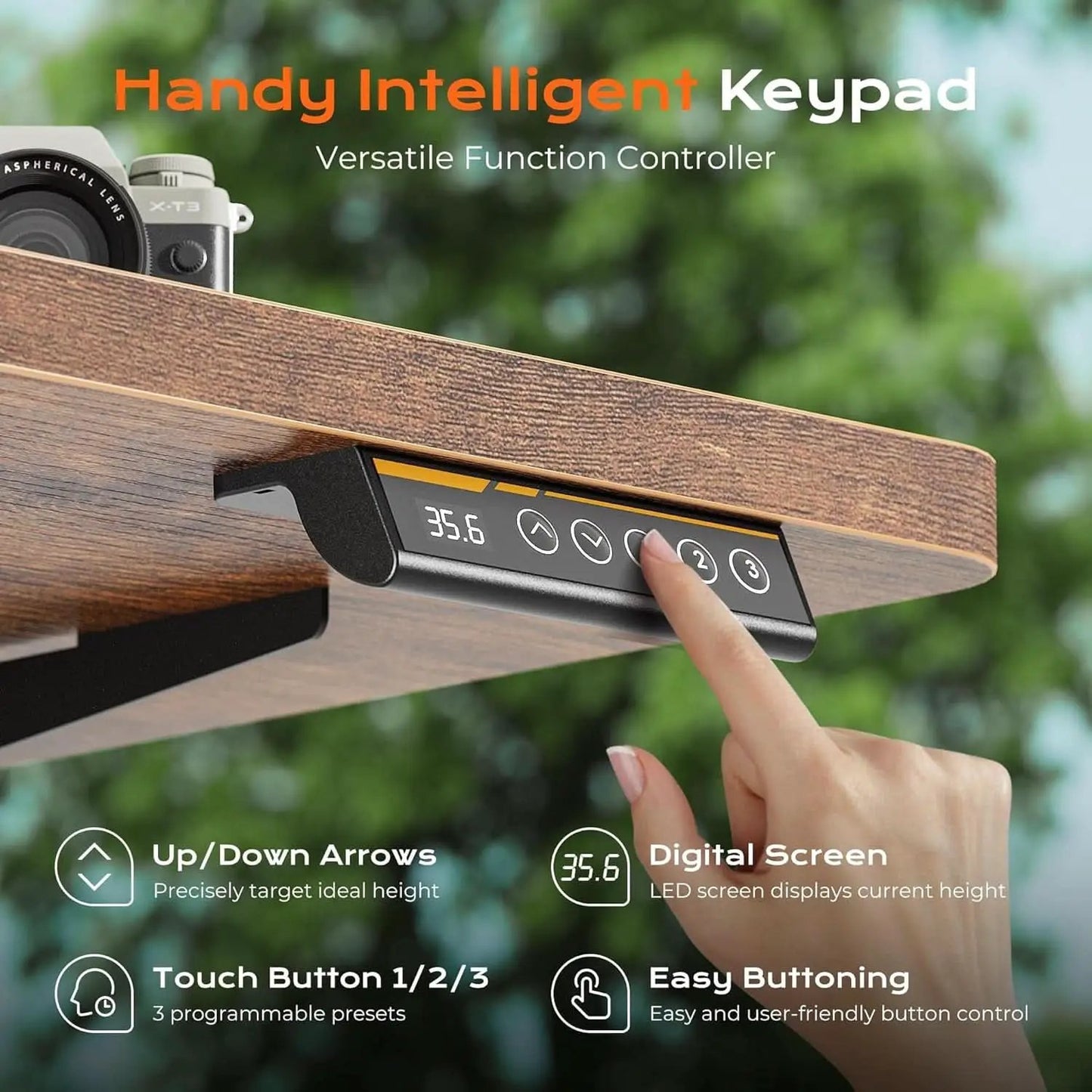 Large Electric Standing Desk Adjustable Height with Hooks from PriceLows™