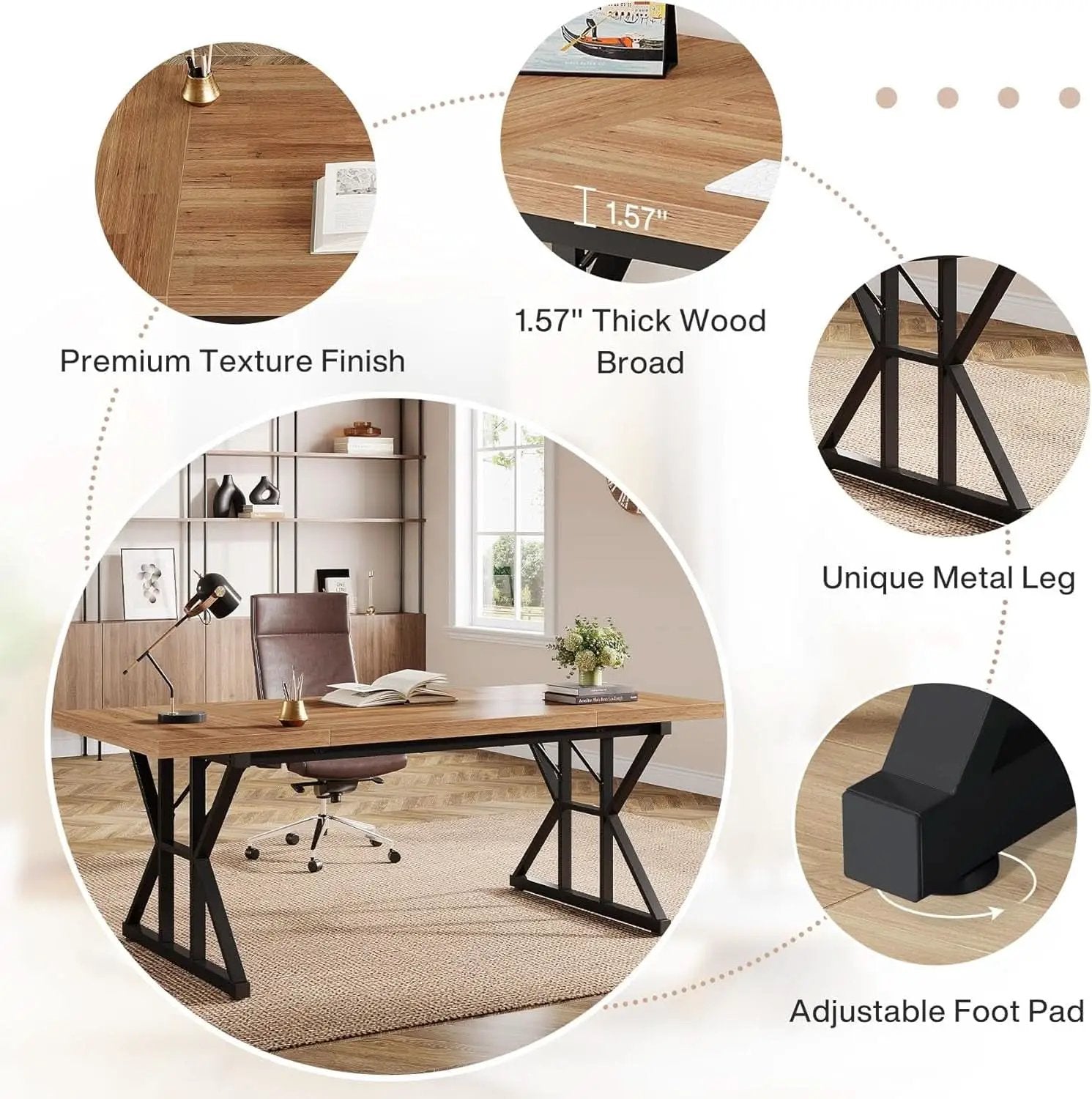 Large Industrial Executive Desk for Home Office Use from PriceLows™