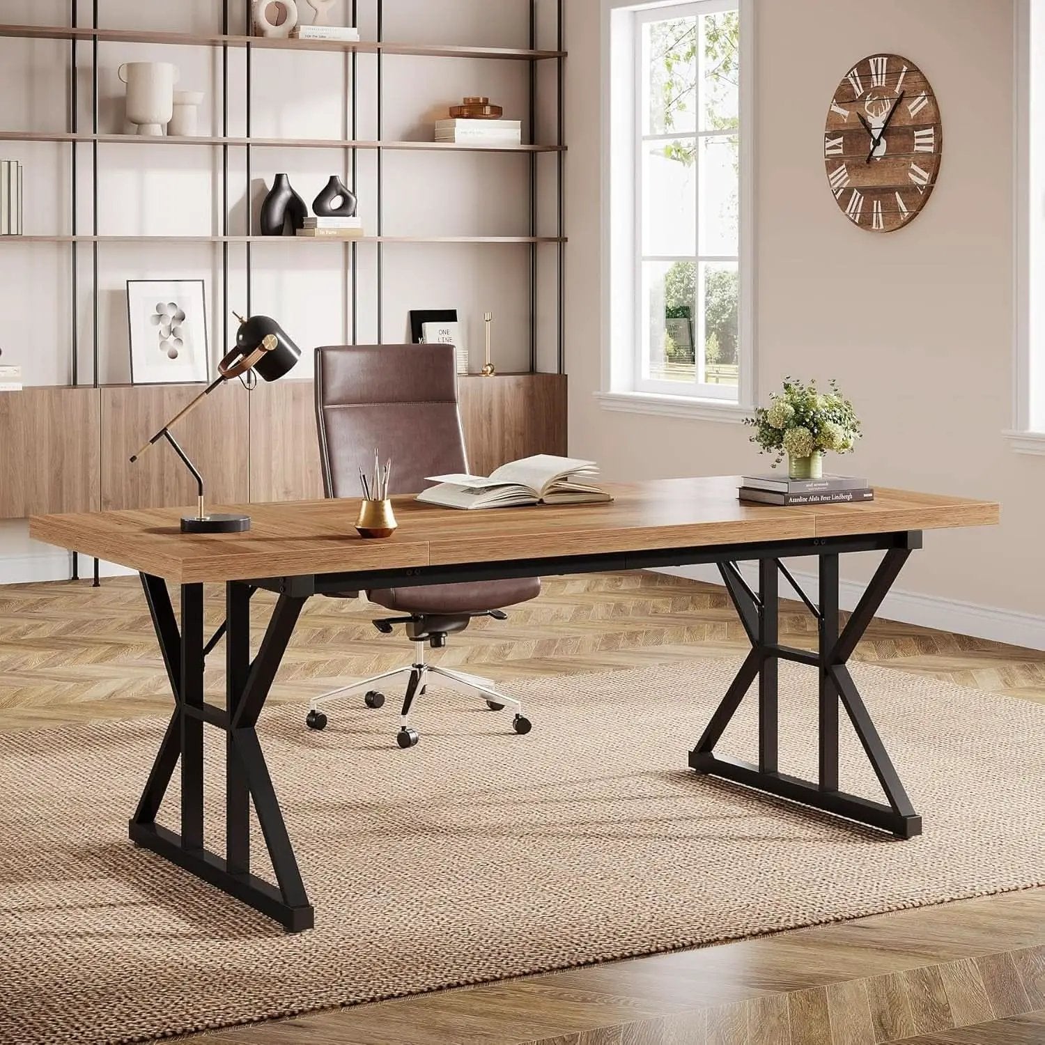 Large Industrial Executive Desk for Home Office Use from PriceLows™