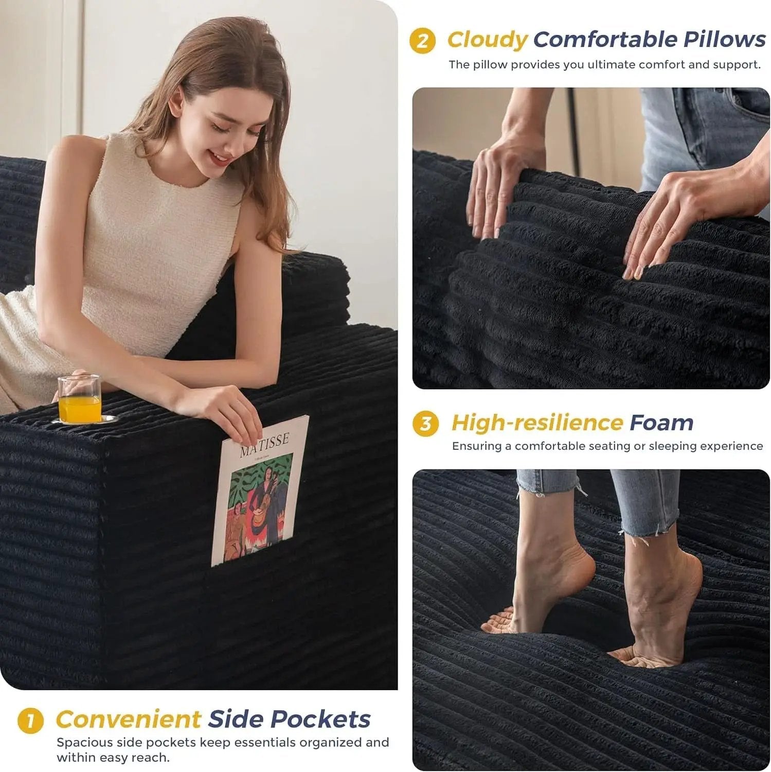 Large Modular Sectional Couch with L-Shape Chaise from PriceLows™