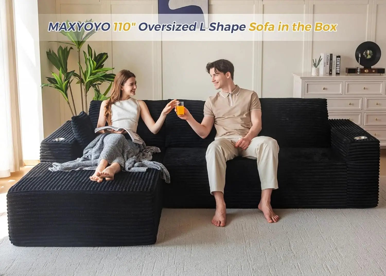 Large Modular Sectional Couch with L-Shape Chaise from PriceLows™