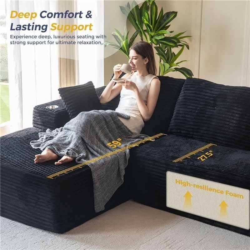 Large Modular Sectional Couch with L-Shape Chaise from PriceLows™